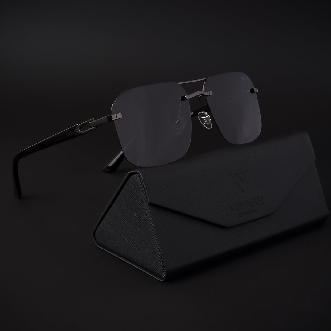 Voyage Exclusive Black & Grey Polarized Wayfarer Sunglasses for Men & Women - PMG4142