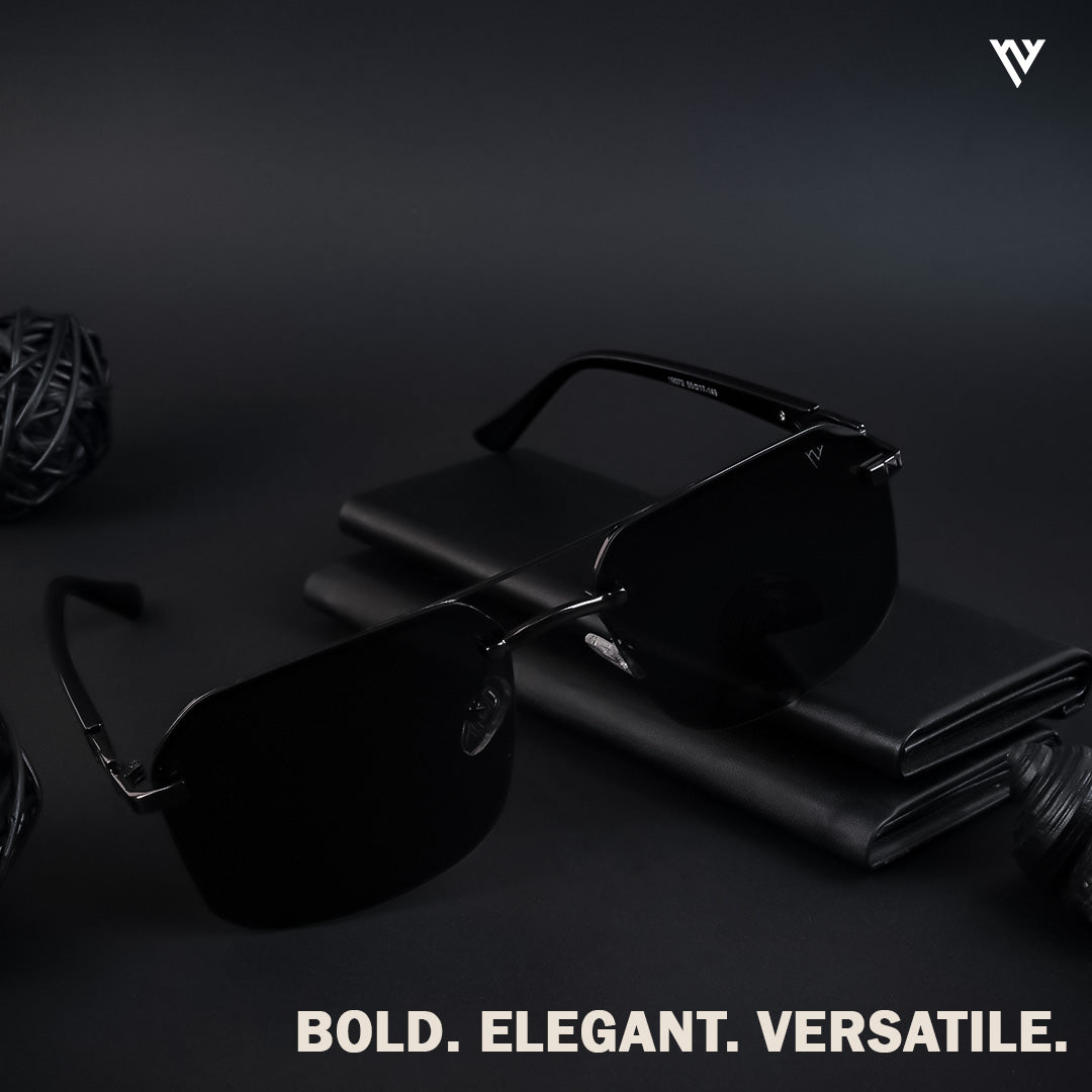 Voyage Exclusive Black & Grey Polarized Wayfarer Sunglasses for Men & Women - PMG4142