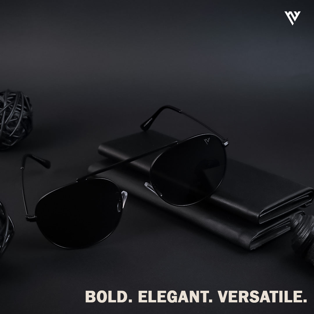 Black Polarized Round Sunglasses - PMG4138