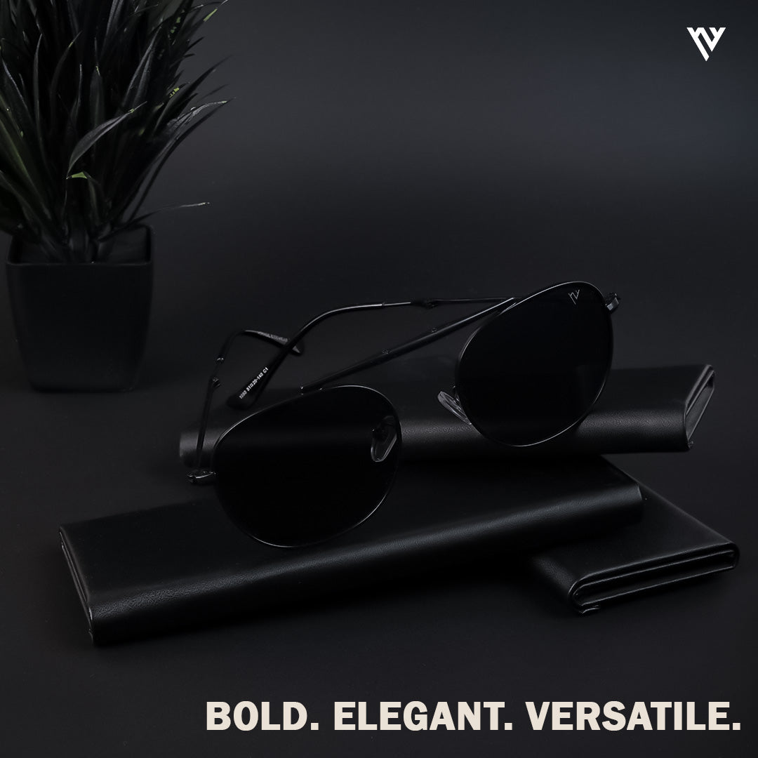 Twist | Black Polarized Round Sunglasses - PMG4145