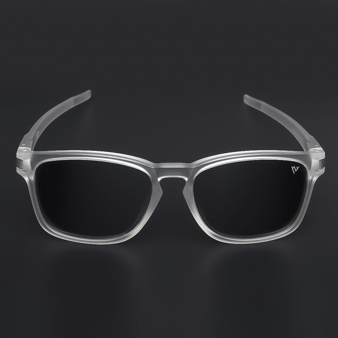 Aegis | Black & Transparent Polarized Wayfarer Sunglasses - PMG3975