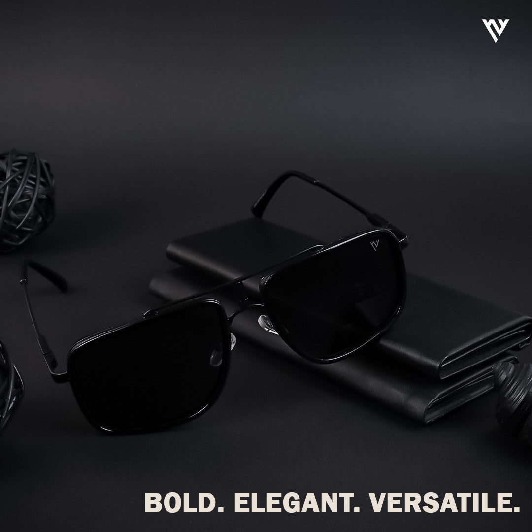 Voyage Exclusive Black Polarized Wayfarer Sunglasses for Men & Women - PMG4140