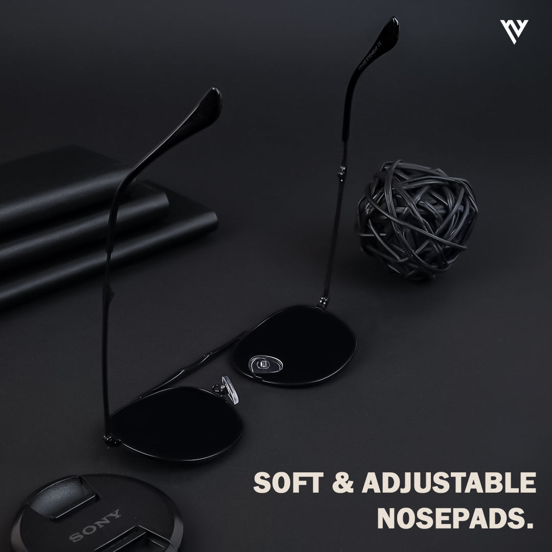 Twist | Black Polarized Round Sunglasses - PMG4145