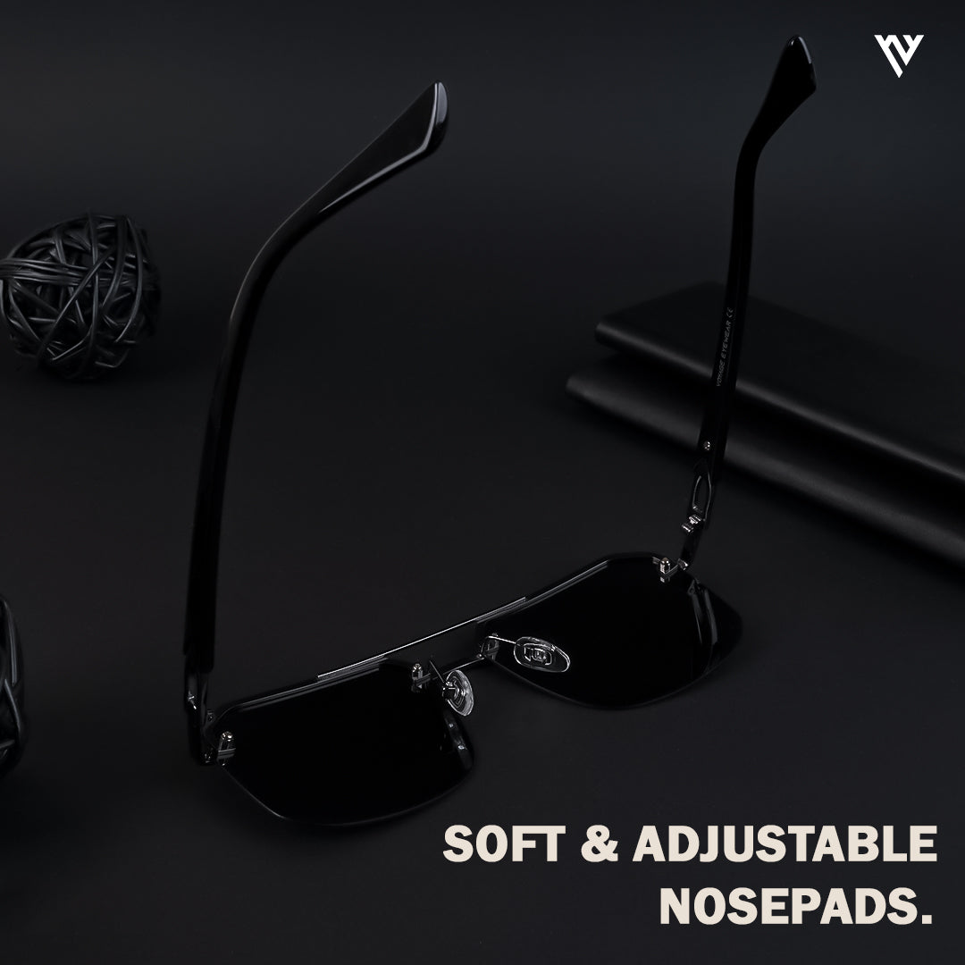 Odyssey | Black & Grey Polarized Wayfarer Sunglasses - PMG4142