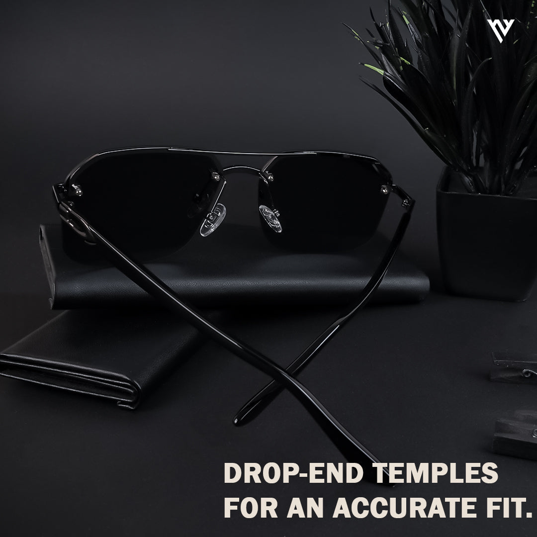 Odyssey | Black & Grey Polarized Wayfarer Sunglasses - PMG4142