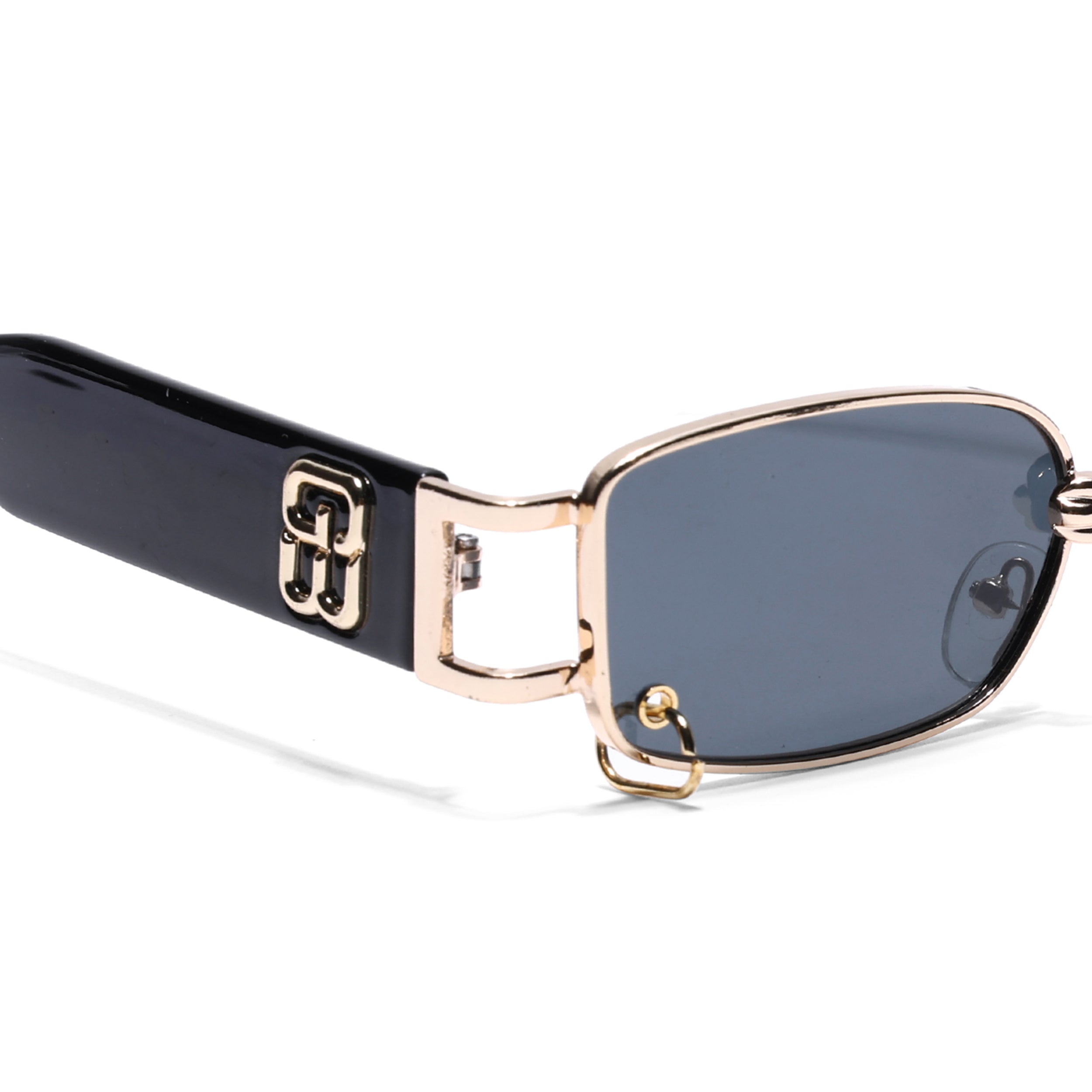 Punk | Golden Rectangle Sunglasses | Black Lens - MG5208