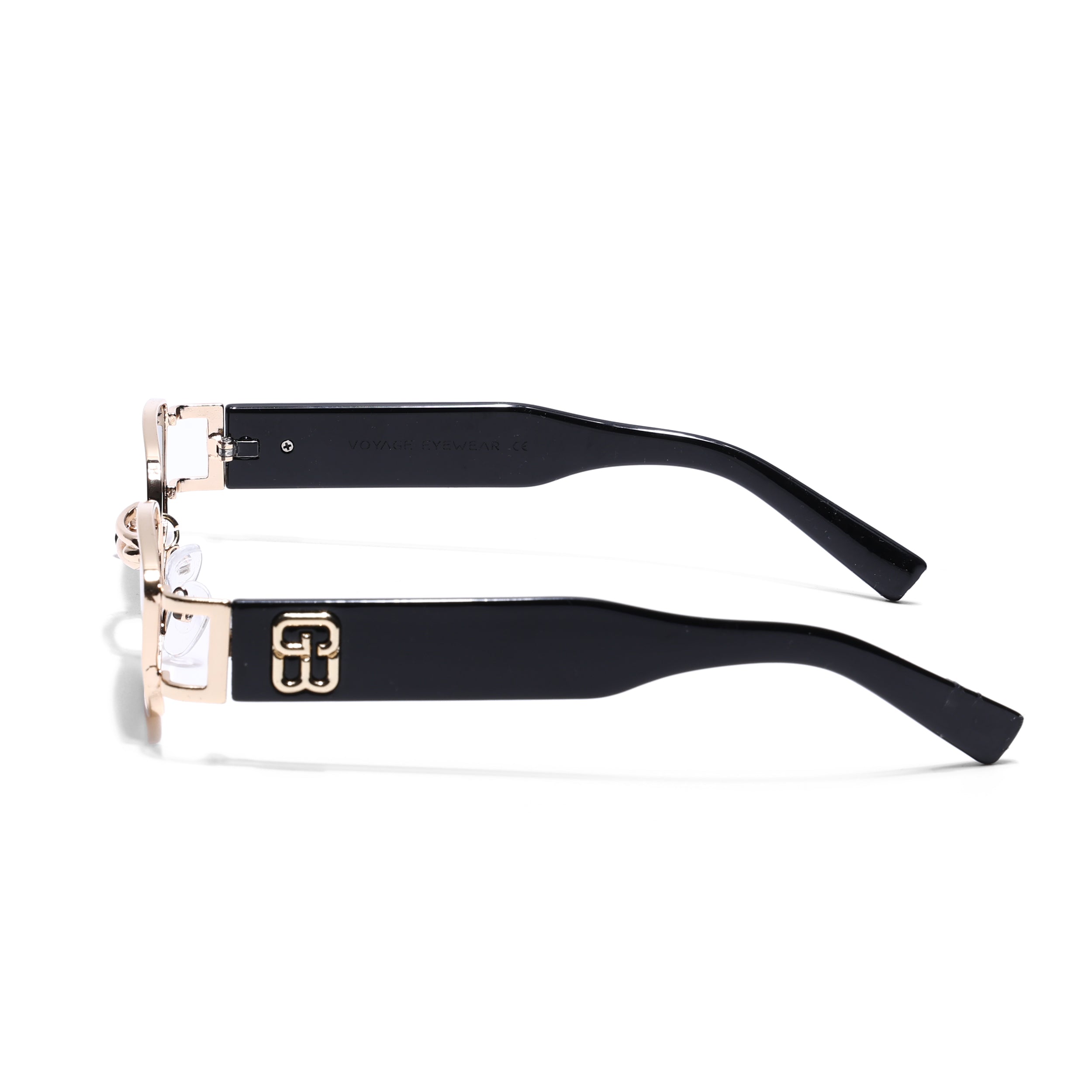 Punk | Golden Rectangle Sunglasses | Black Lens - MG5208