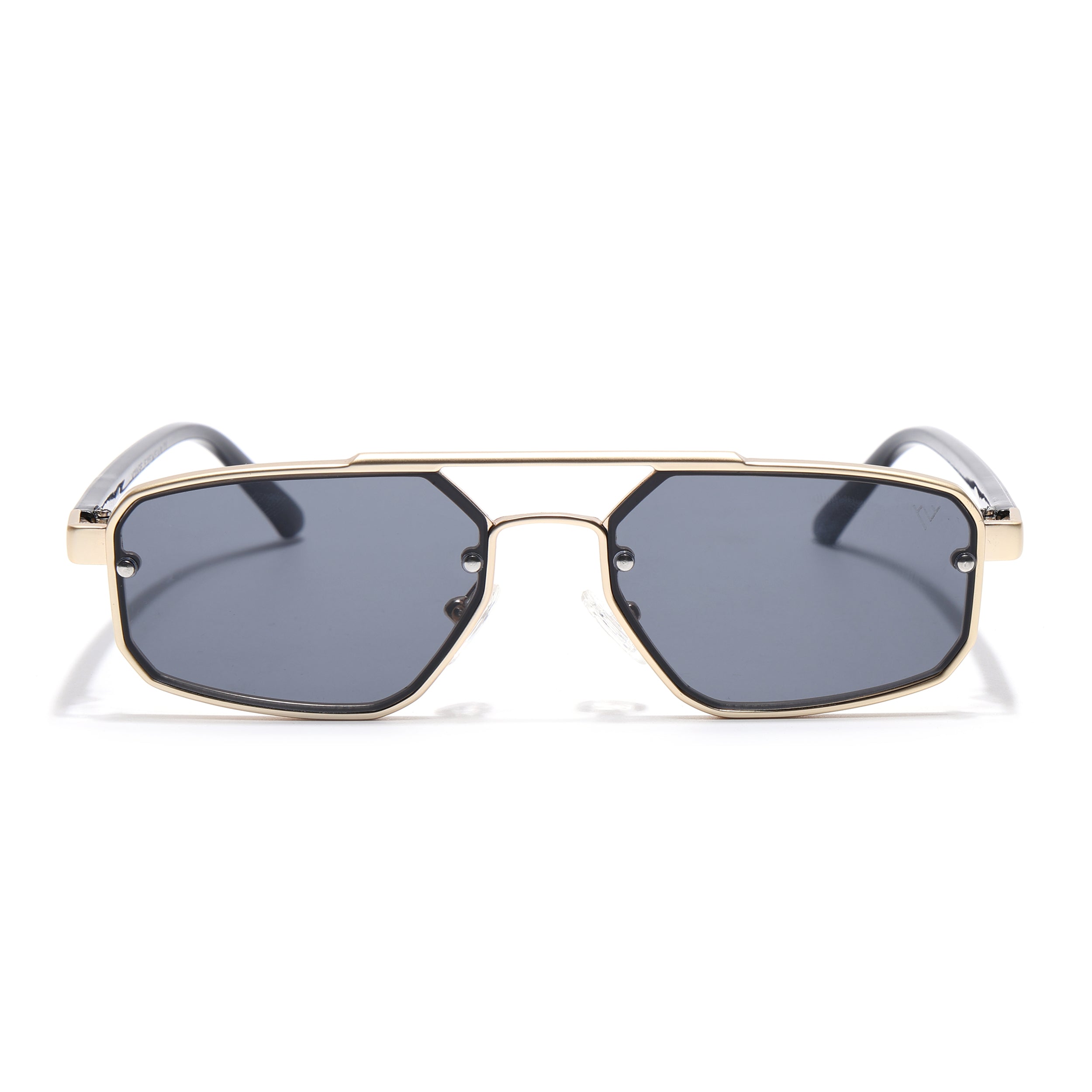 JetSet | Golden Rectangle Sunglasses for Men & Women | Black Lens  - MG6840