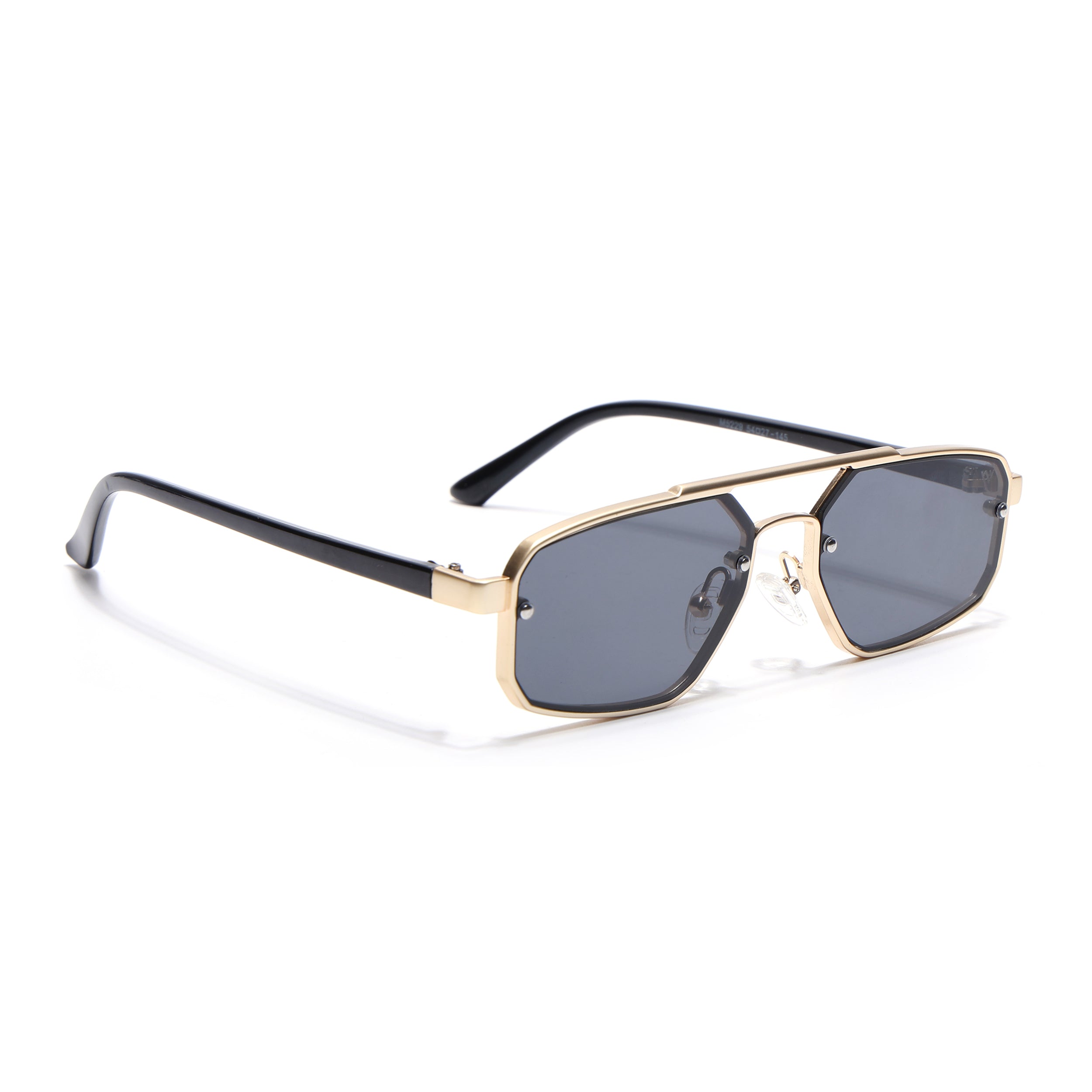JetSet | Golden Rectangle Sunglasses for Men & Women | Black Lens  - MG6840