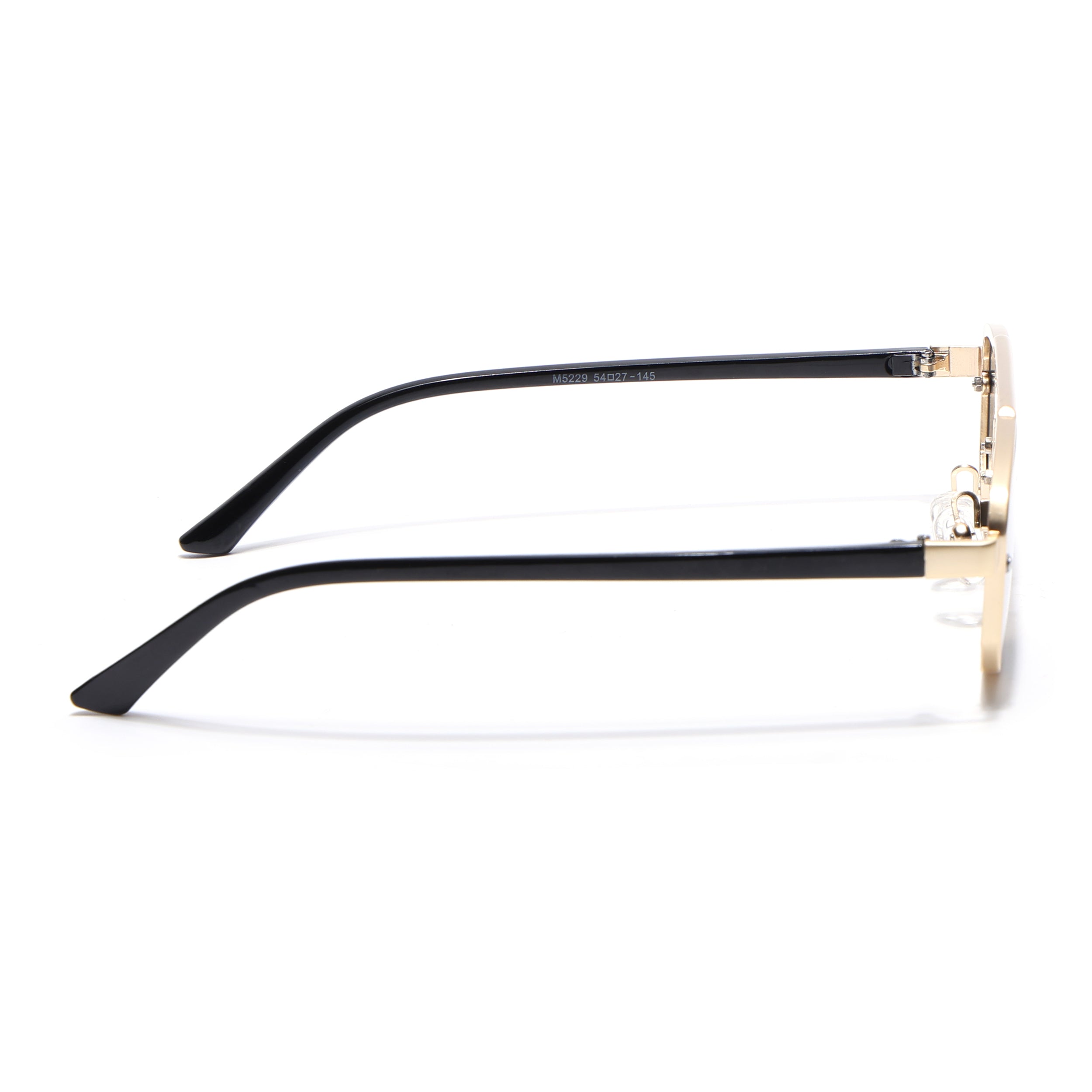 JetSet | Golden Rectangle Sunglasses for Men & Women | Black Lens - MG6840