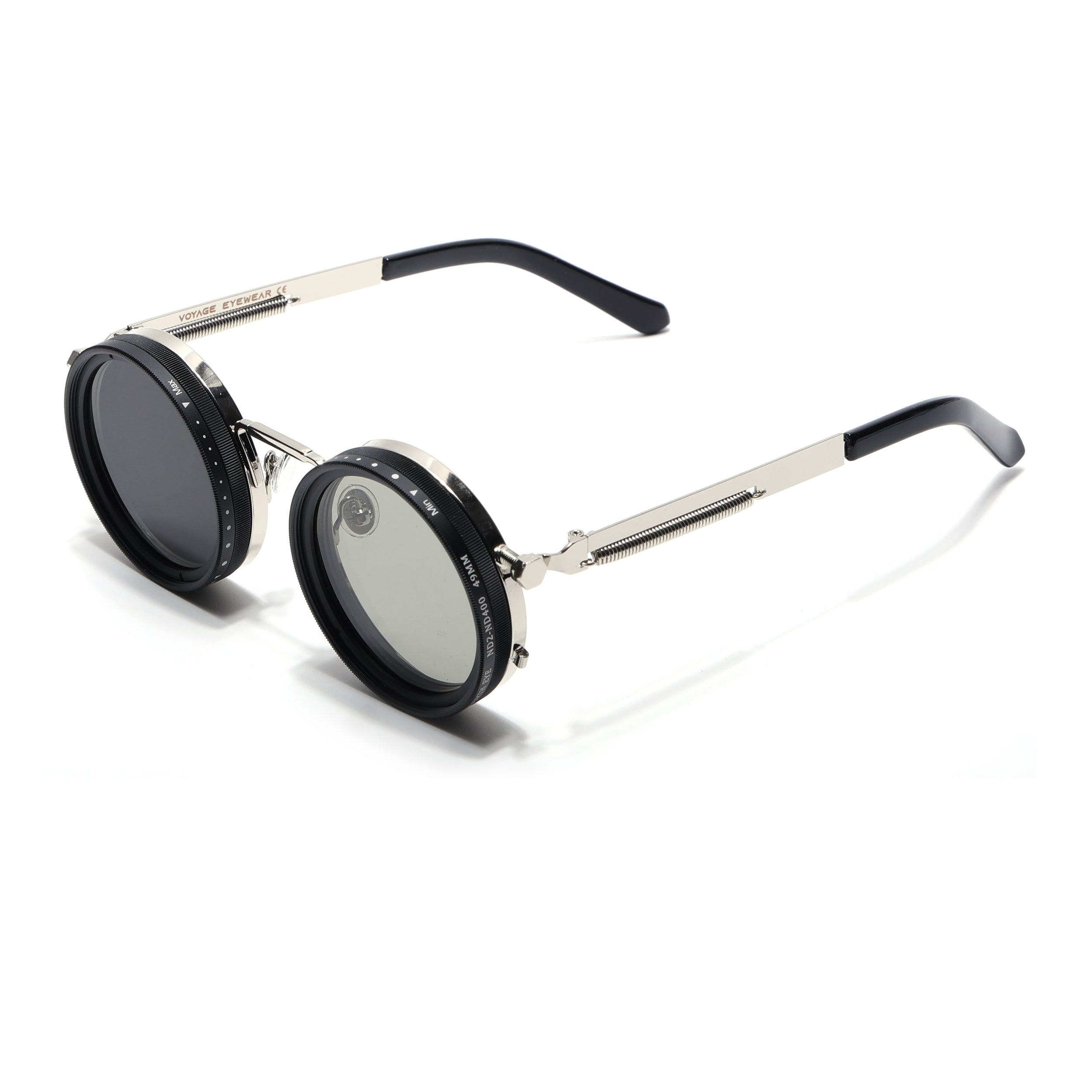 Transformer | Round Polarized Sunglasses | Silver Frame - PMG6842
