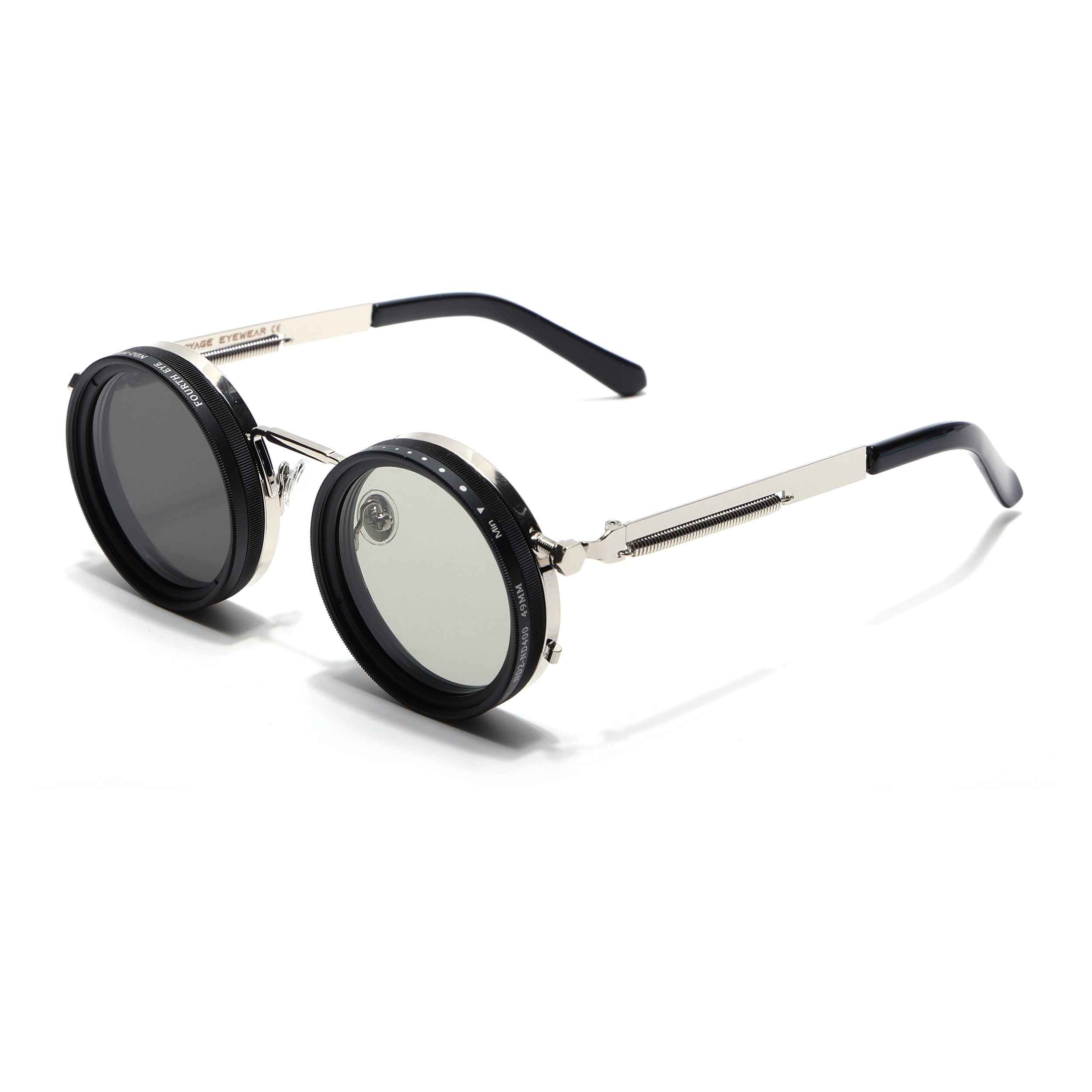 Transformer | Round Polarized Sunglasses | Silver Frame - PMG6842