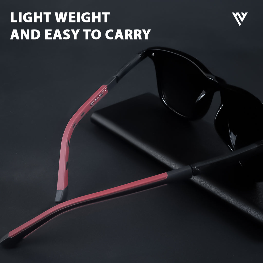 Ranger | Black Polarized Wayfarer Sunglasses - PMG3966