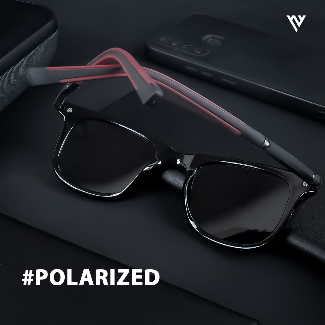 Voyage Exclusive Black Polarized Wayfarer Sunglasses for Men & Women - PMG3966