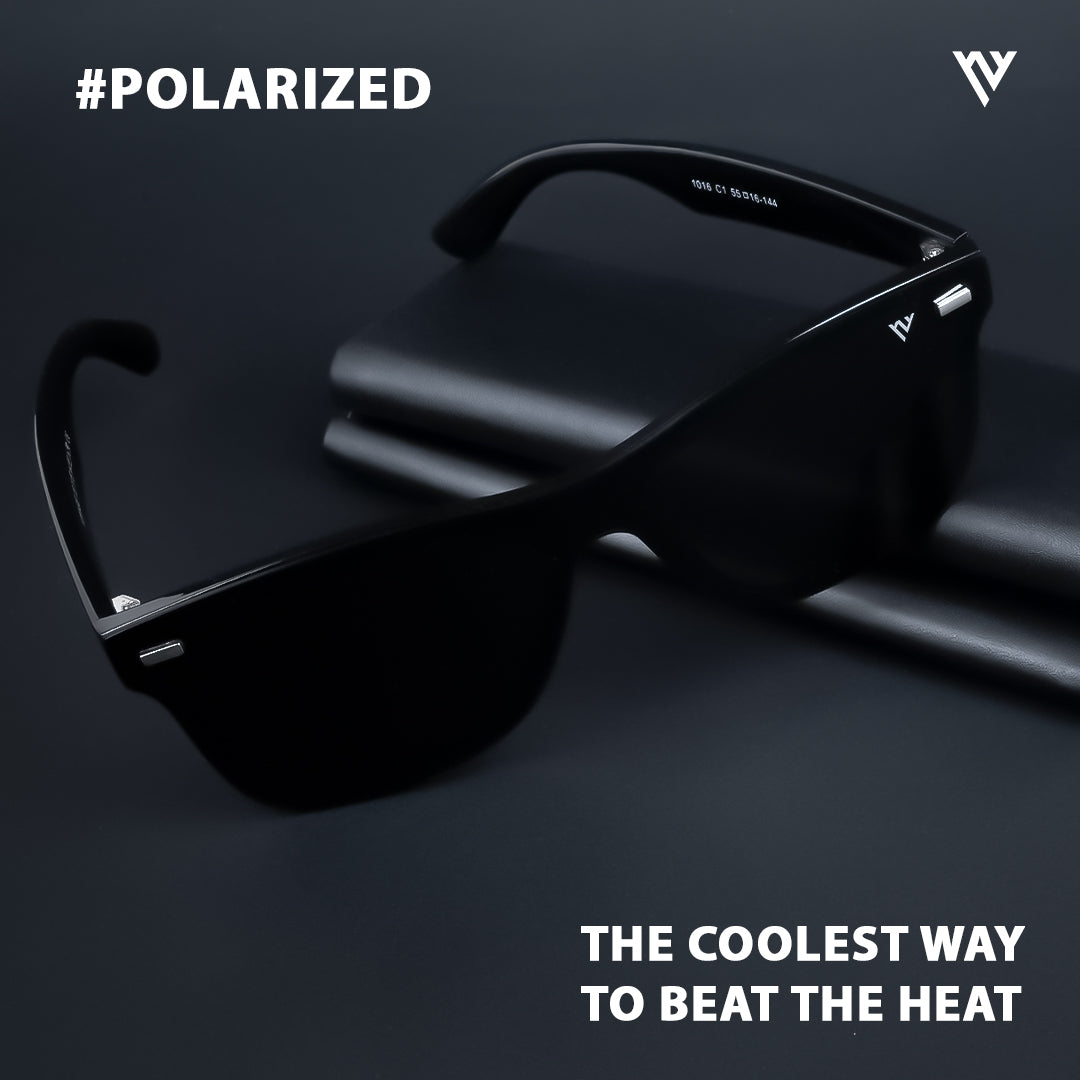 Voyage Exclusive Shine Black Polarized Wayfarer Sunglasses for Men & Women - PMG3979