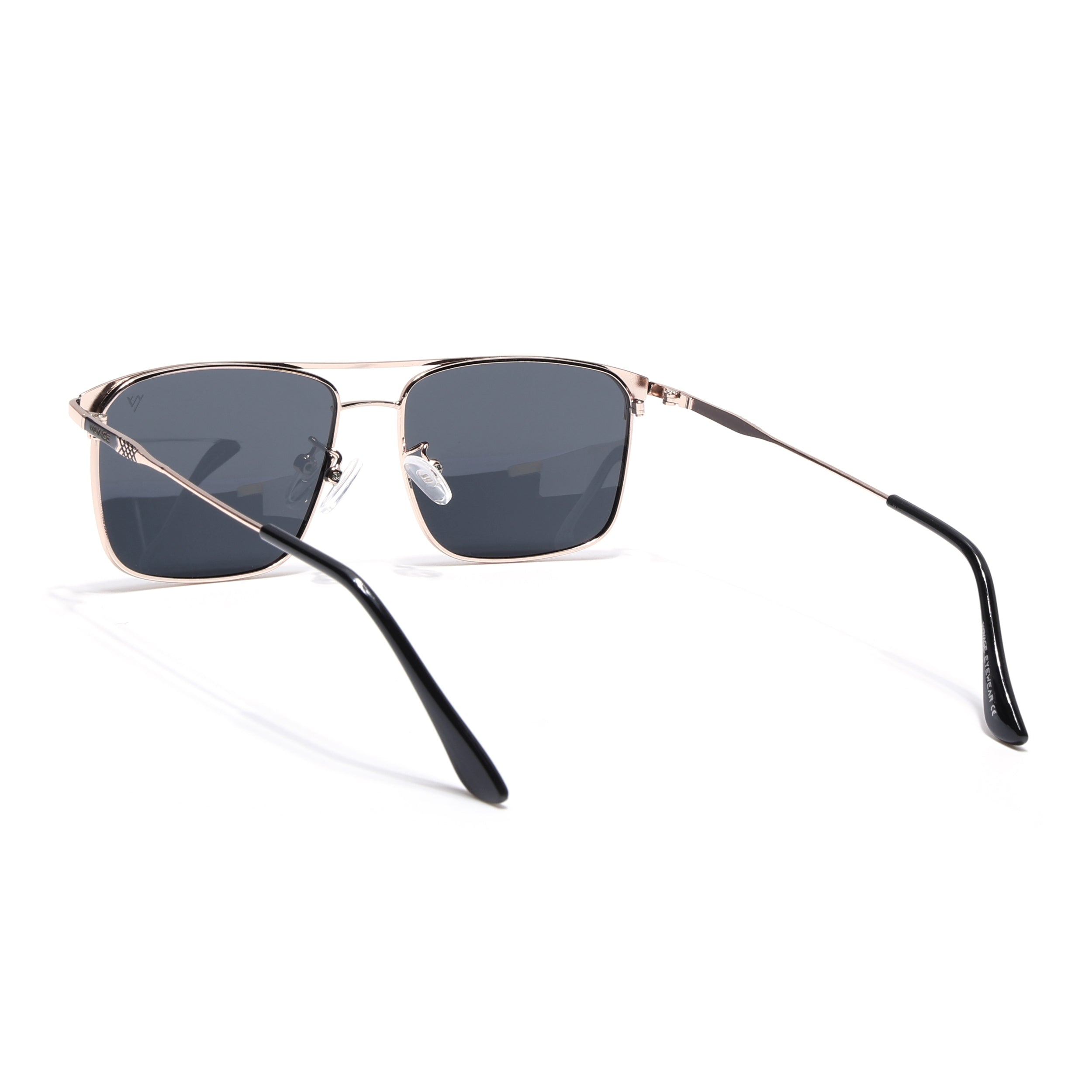 Wayfarer Polarized Sunglasses (Black Lens | Rose Gold & Black Frame - PMG4986)