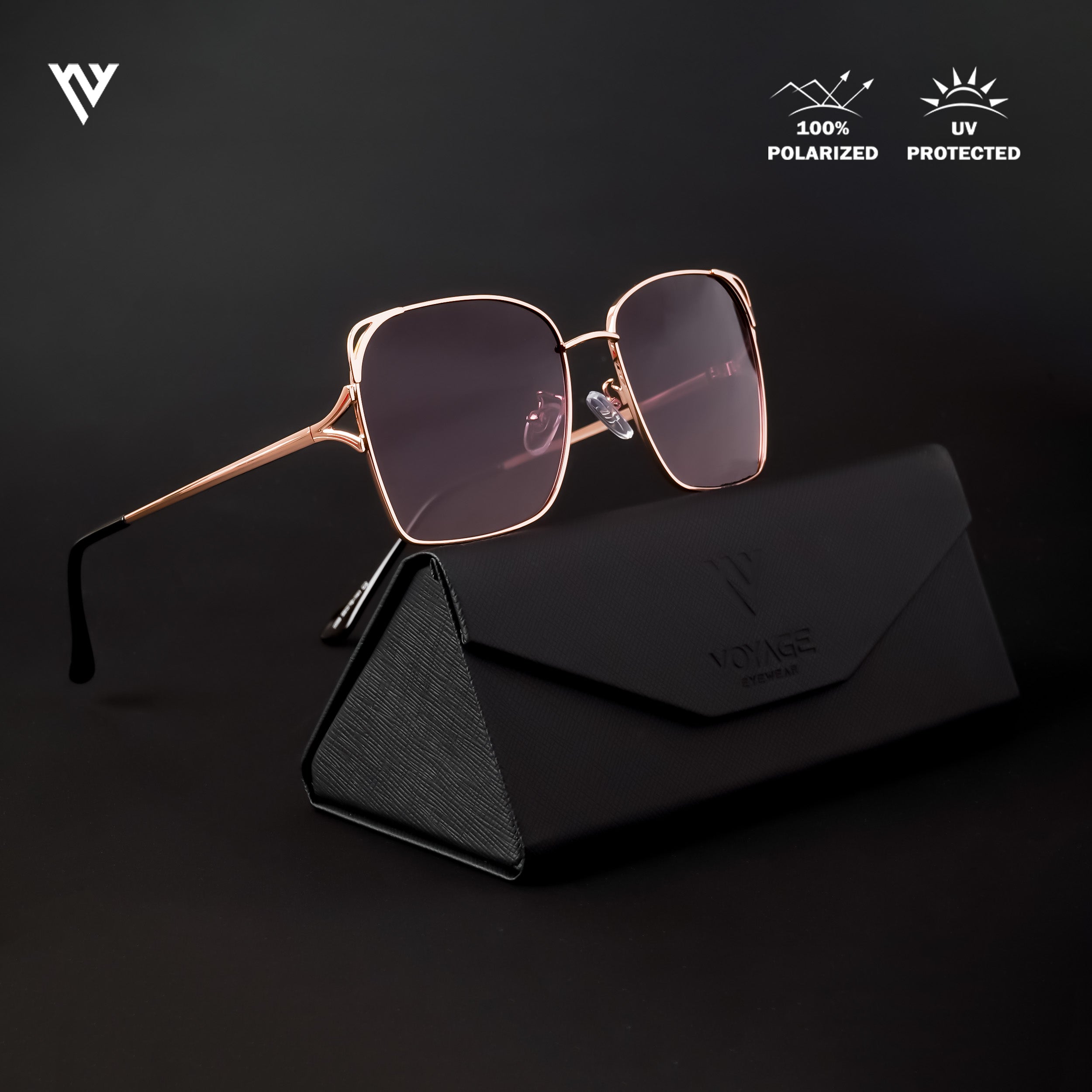 Wine & Gradient Polarized Square Sunglasses - PMG4214