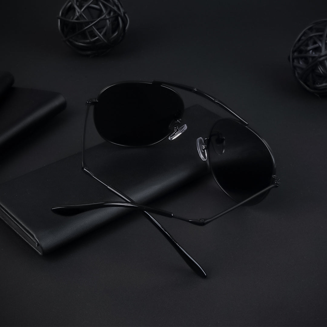 Twist | Black Polarized Round Sunglasses - PMG4145