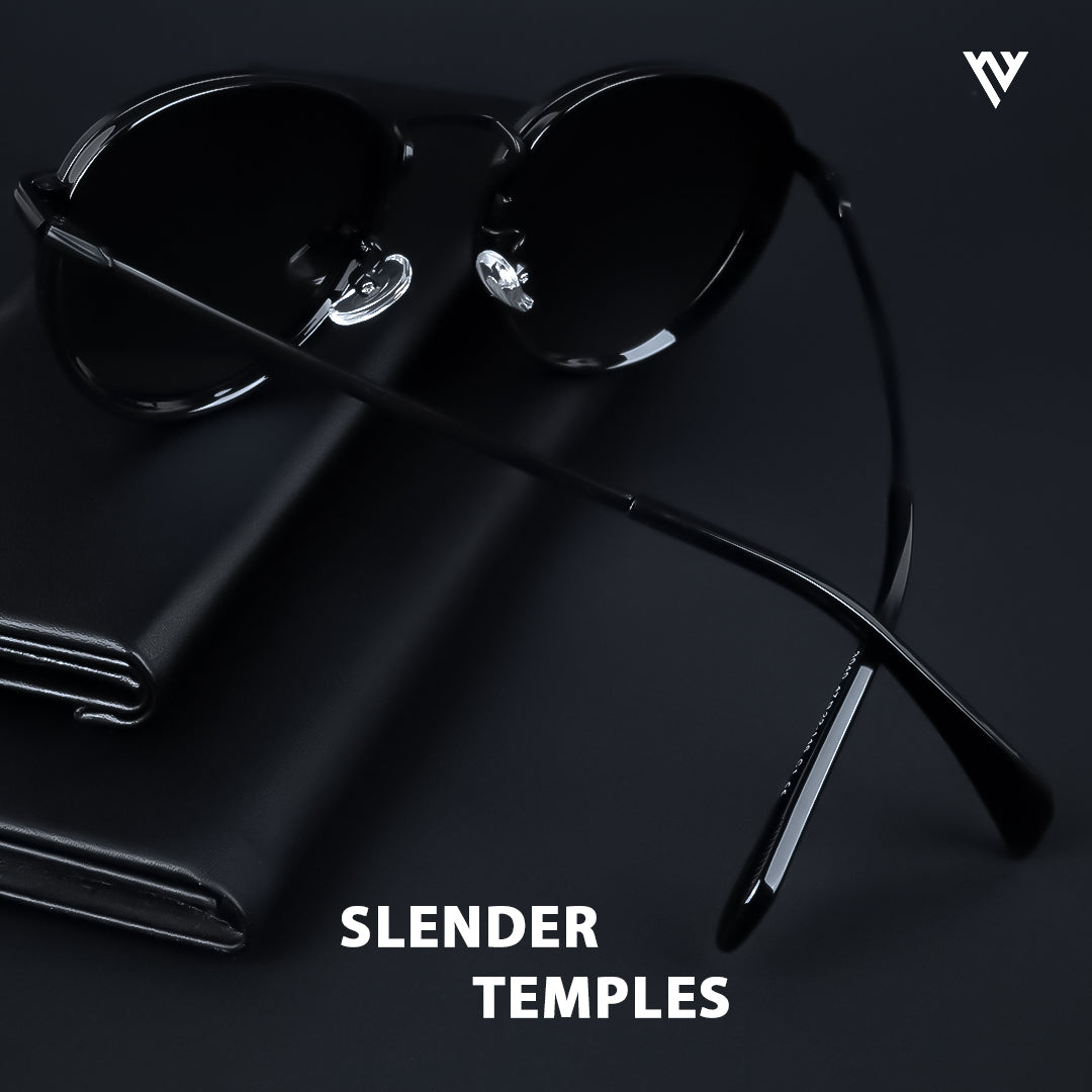 Captain | Matte Black Polarized Round Sunglasses - PMG3980