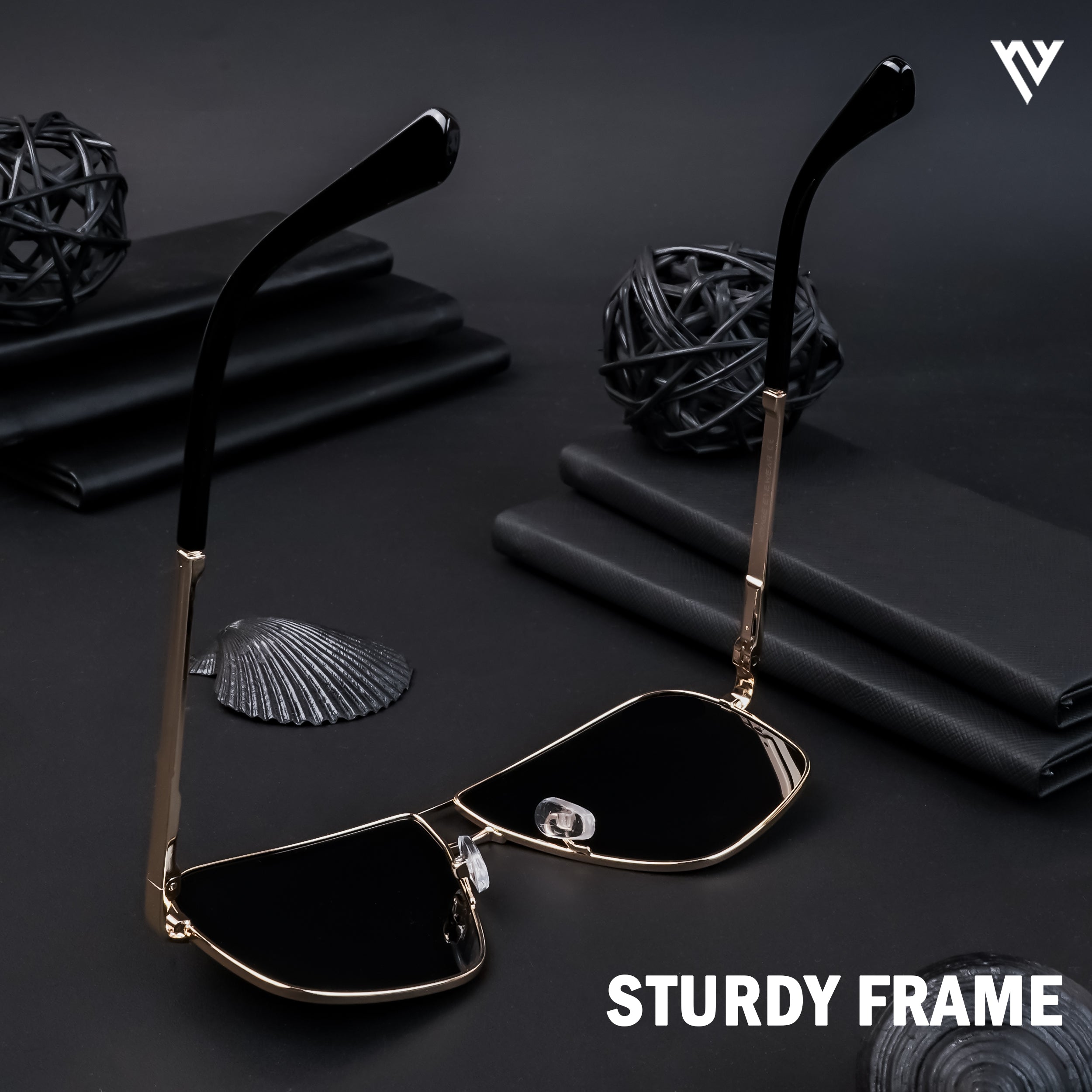 Black Polarized Wayfarer Sunglasses - PMG4202