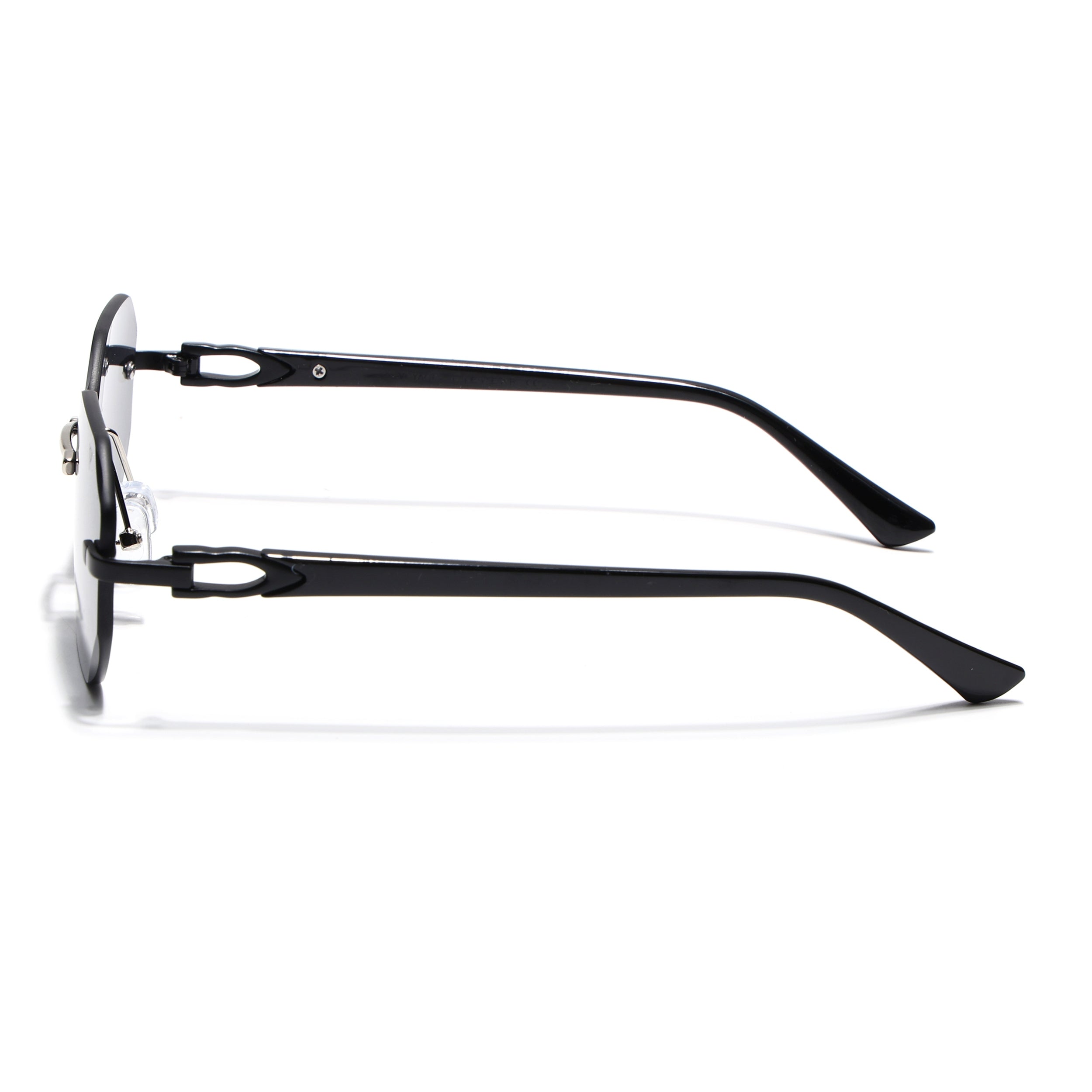 Rimless Sunglasses for Men & Women (Black Lens | Black Frame - MG7360)