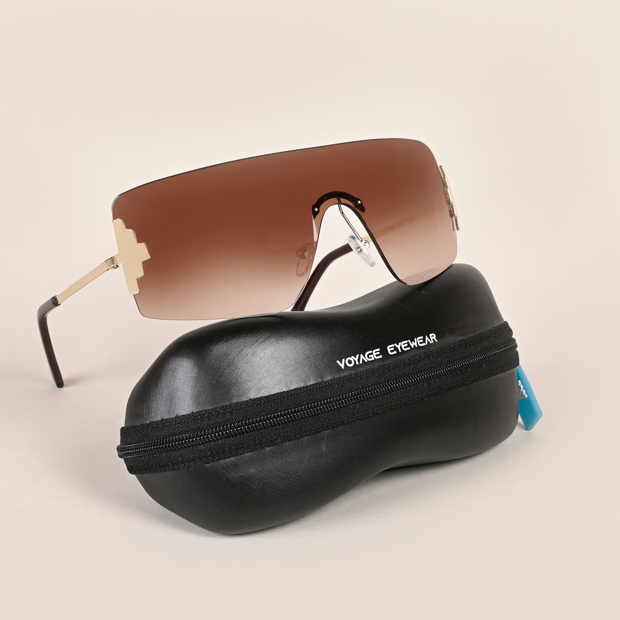 Voyage Brown & Clear Wrap Around Sunglasses for Men & Women (3568MG4118)