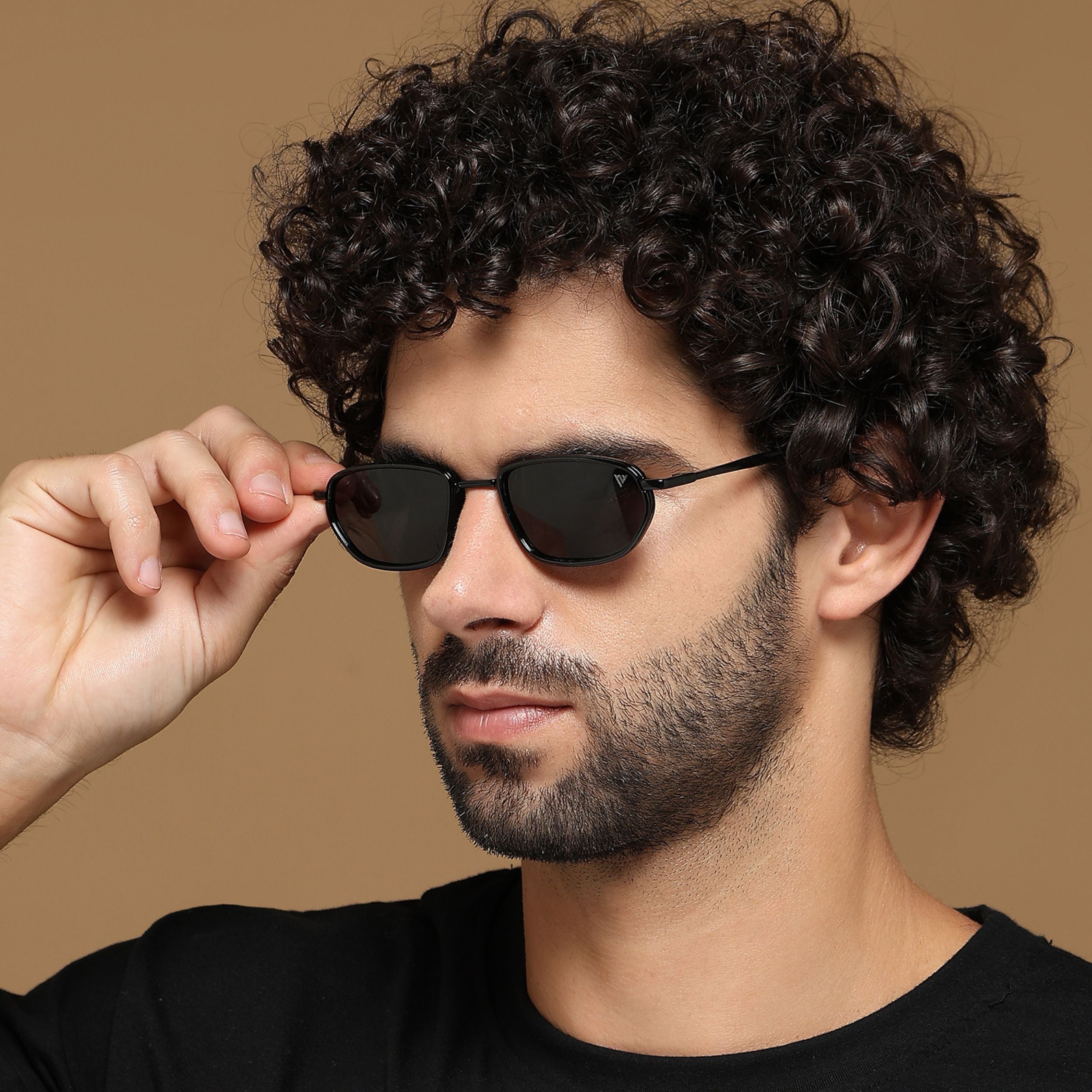 Marshall | Black Polarized Unisex Sunglasses | Black Lens - PMG6050