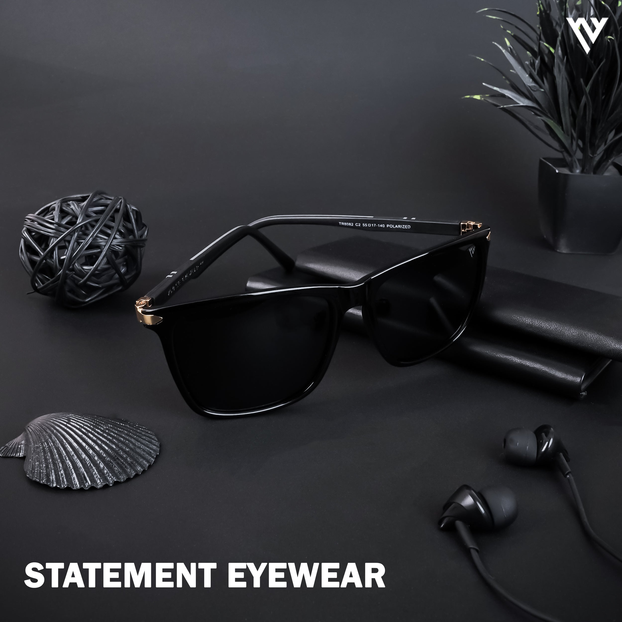 Voyage Exclusive Black Polarized Wayfarer Sunglasses for Men & Women (TR8082PMG4490)