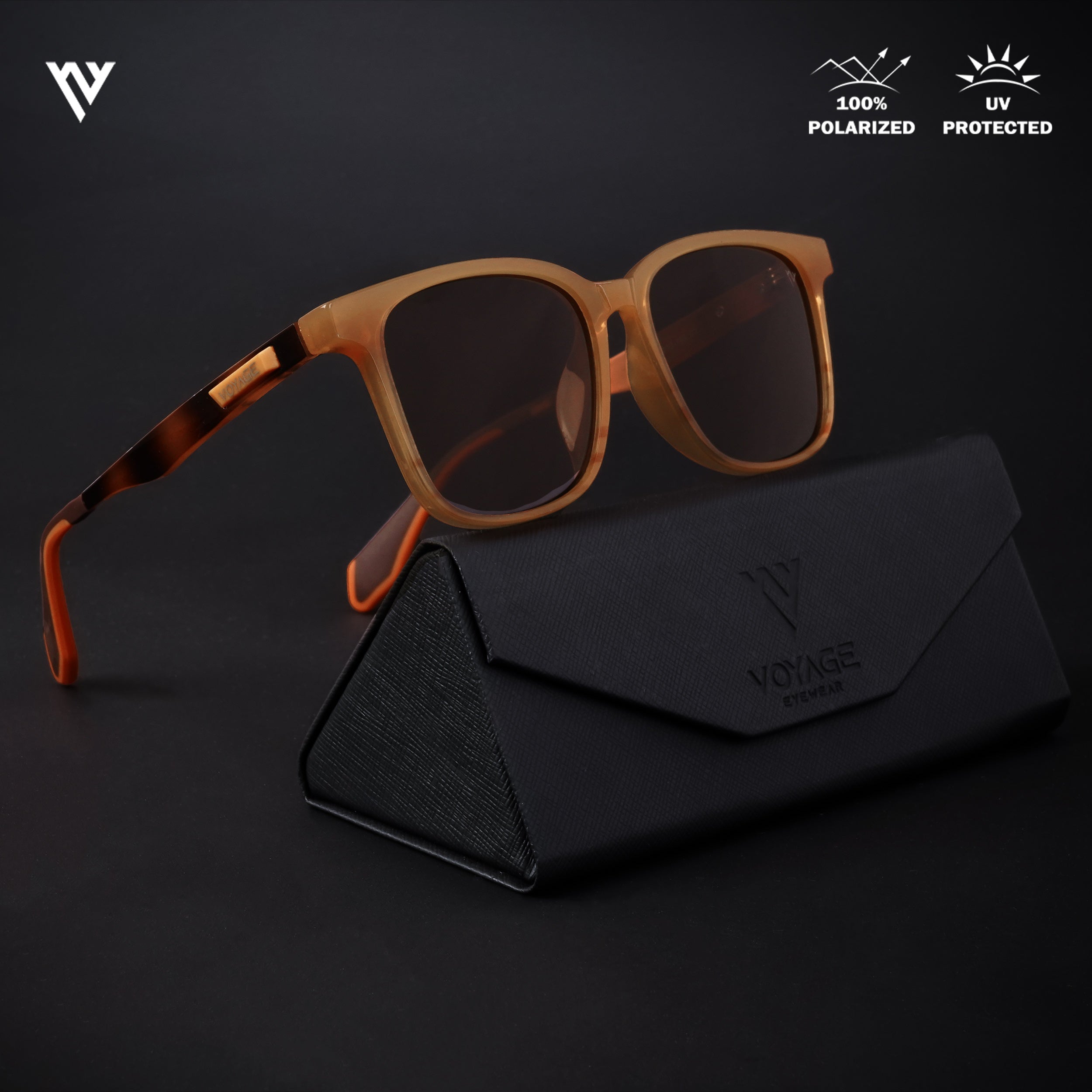 Voyage Active Brown Polarized Wayfarer Sunglasses for Men & Women - PMG4462