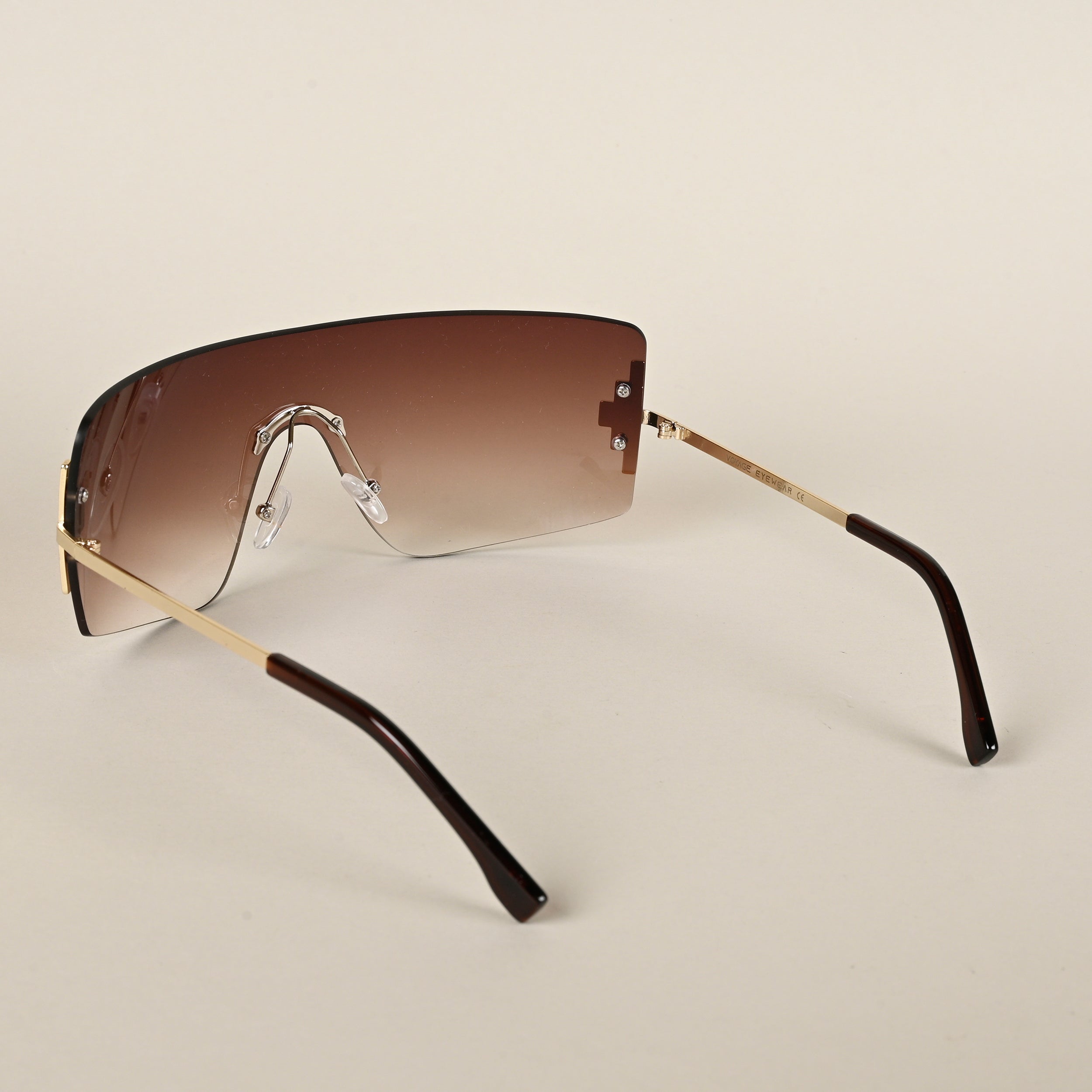 Voyage Brown & Clear Wrap Around Sunglasses for Men & Women (3568MG4118)