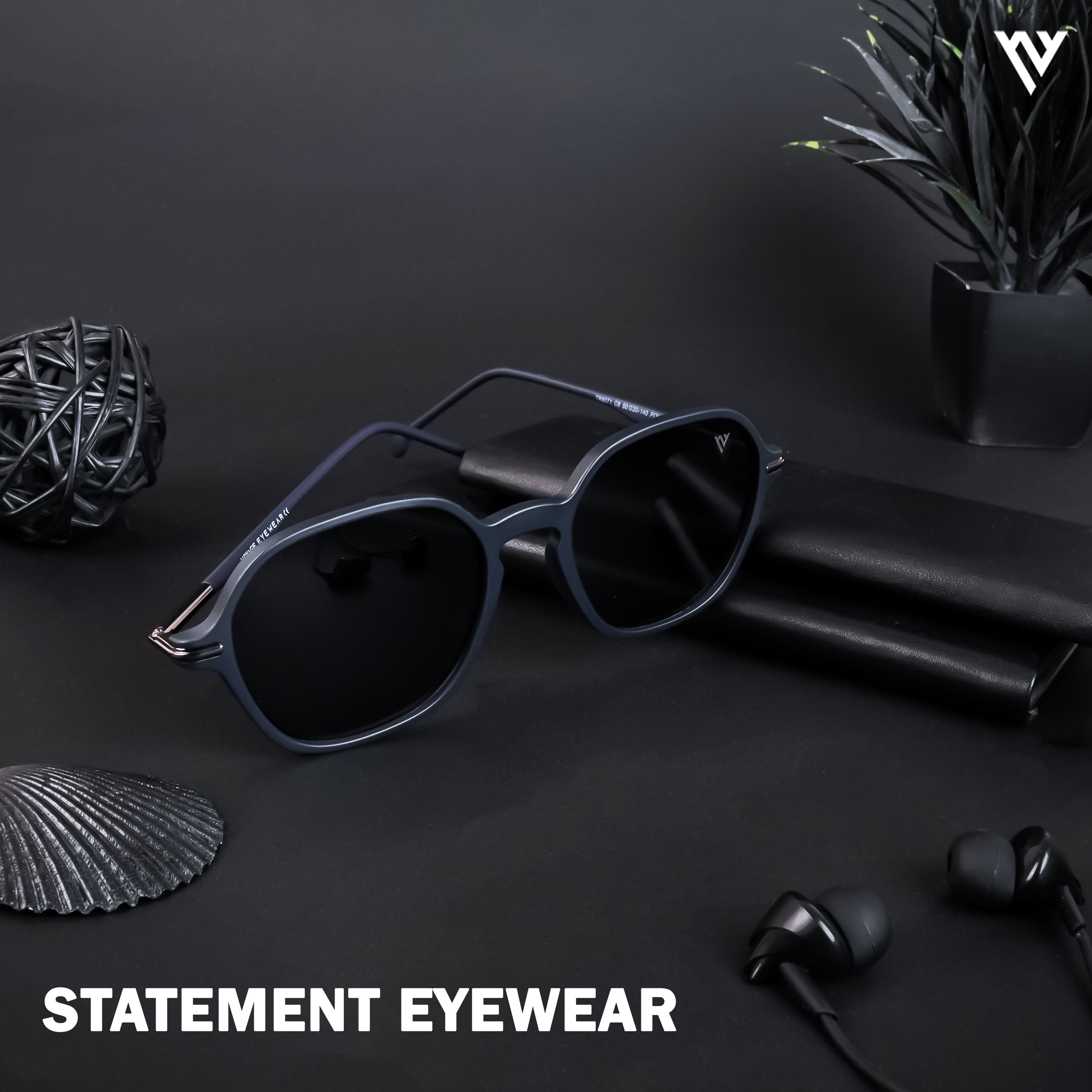 Voyage Exclusive Navy Blue Polarized Round Sunglasses for Men & Women (TR8071PMG4496)
