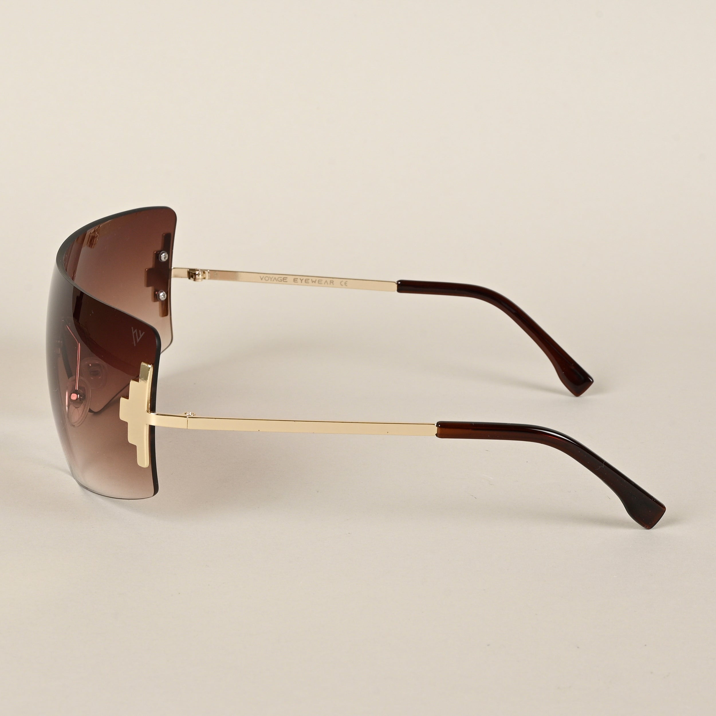 Voyage Brown & Clear Wrap Around Sunglasses for Men & Women (3568MG4118)