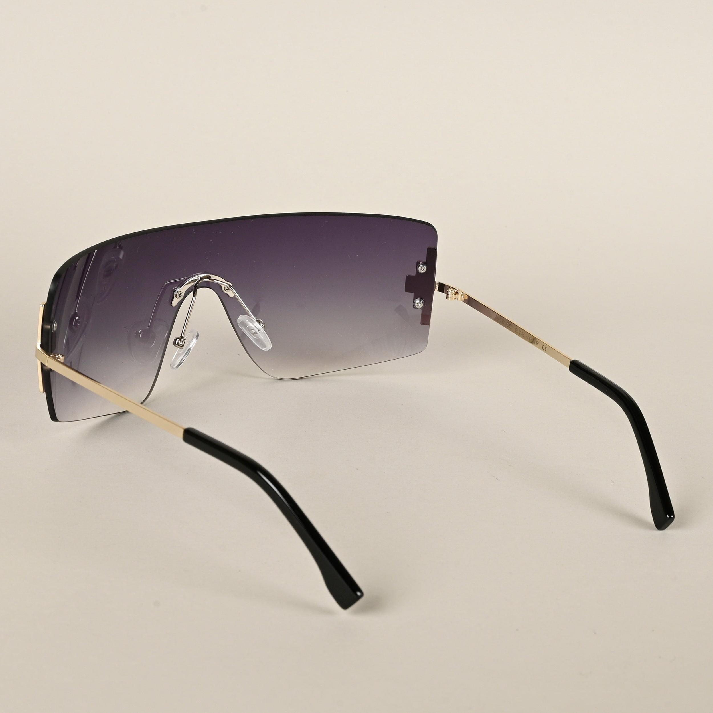 Voyage Black & Clear Wrap Around Sunglasses for Men & Women (3568MG4116)