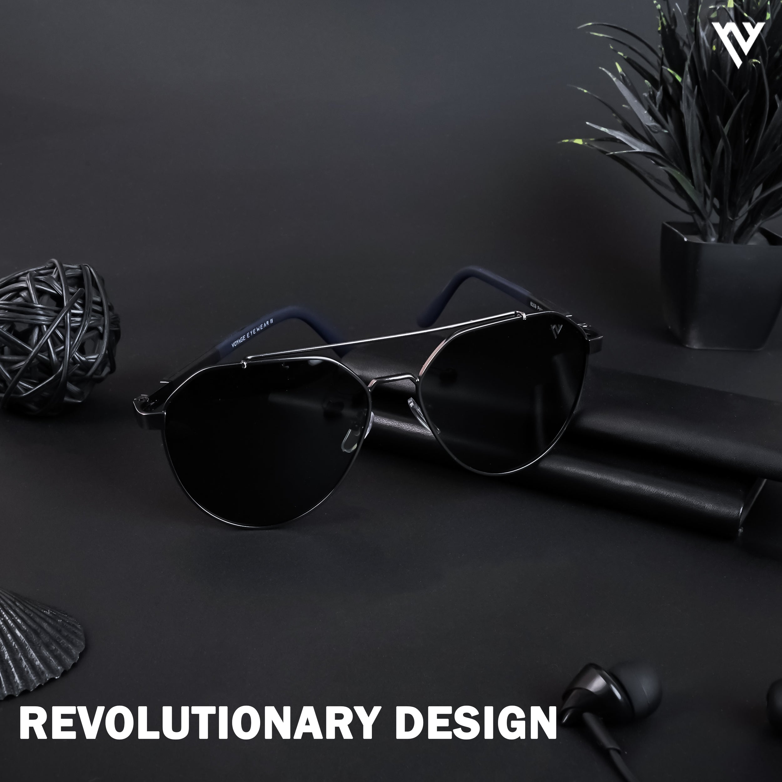 Grey Polarized Aviator Sunglasses - PMG4284