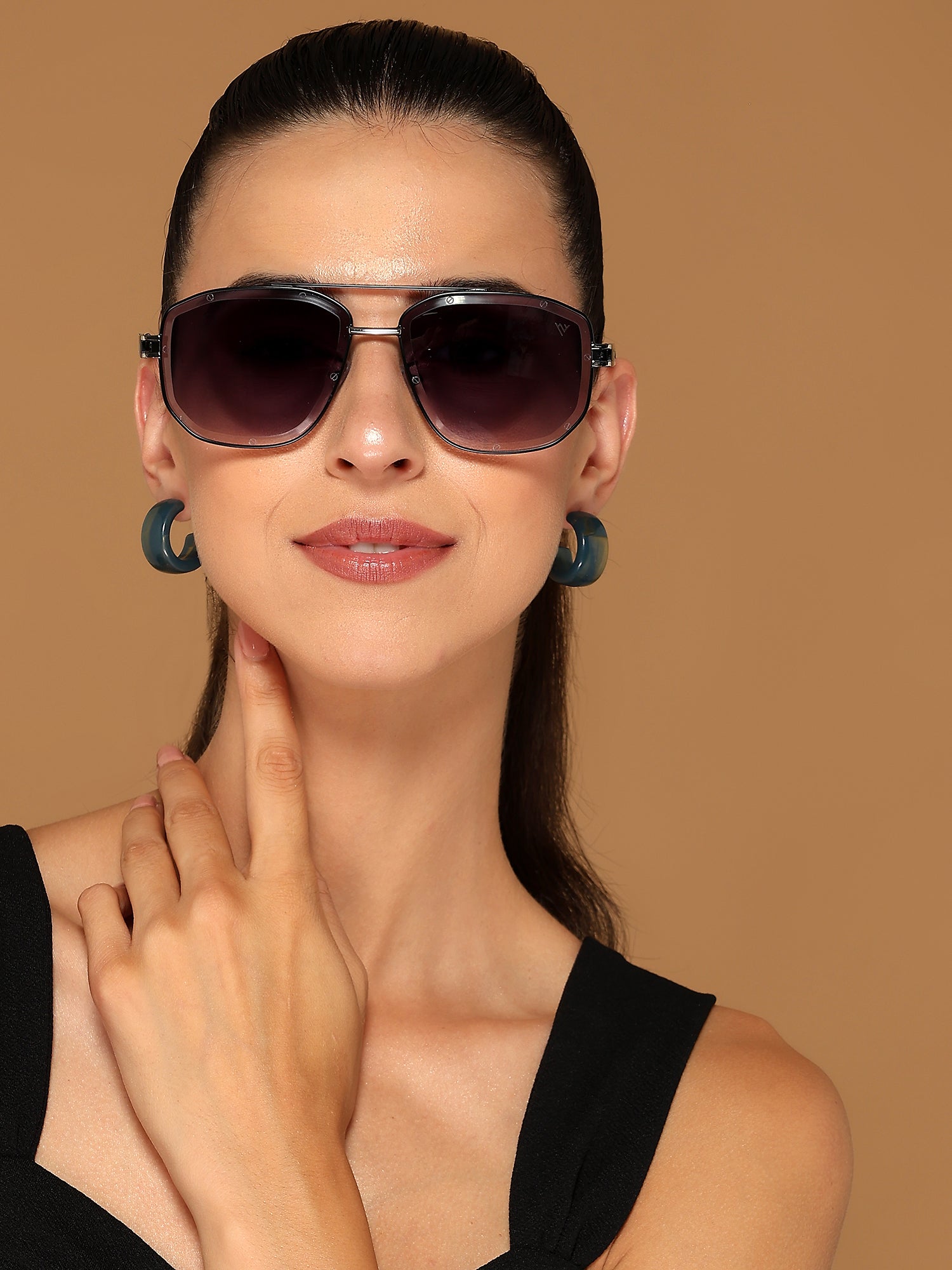 Wayfarer Sunglasses for Men & Women (Grey & Clear Lens | Black & Silver Frame - MG7114)