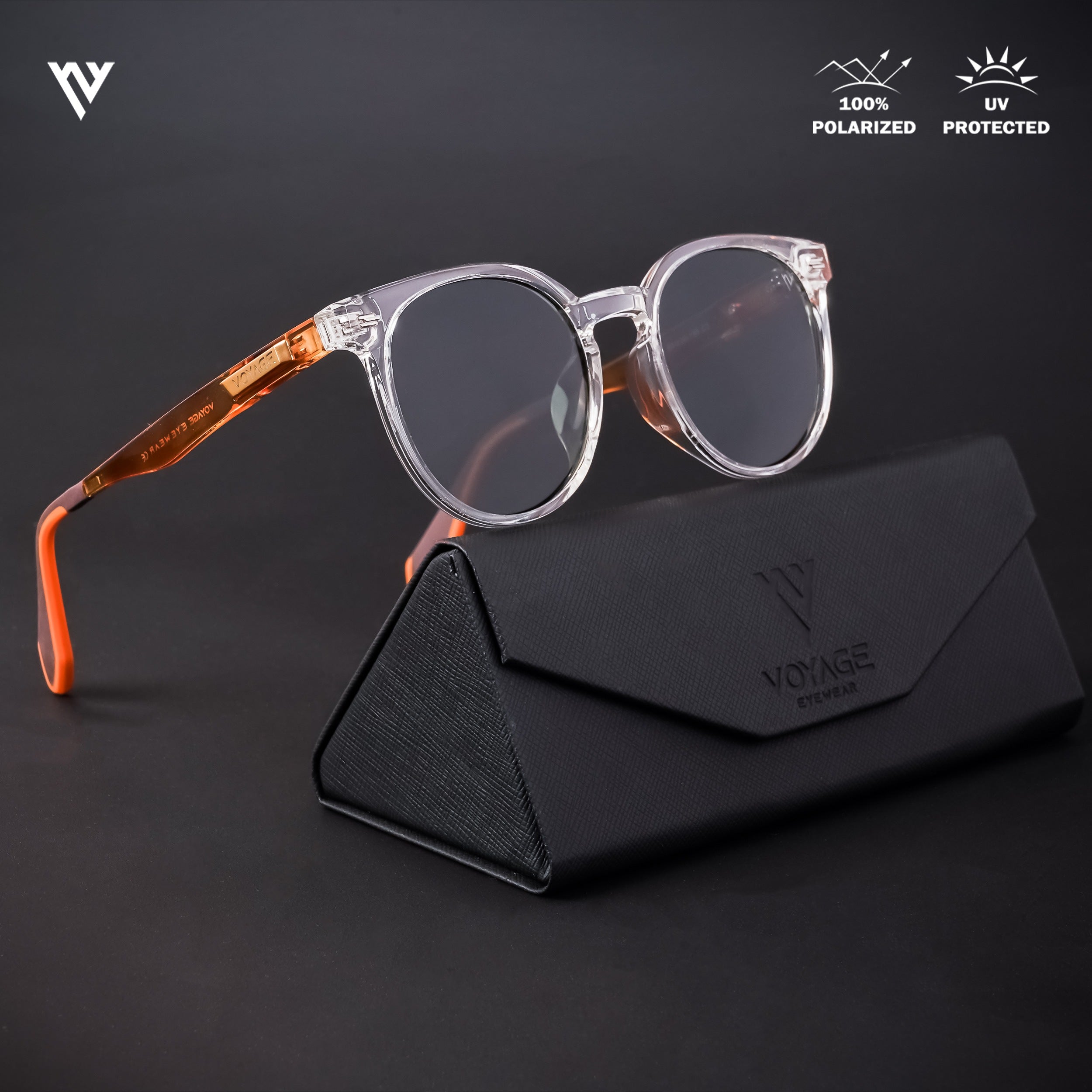 Active Transparent Polarized Round Sunglasses - PMG4471