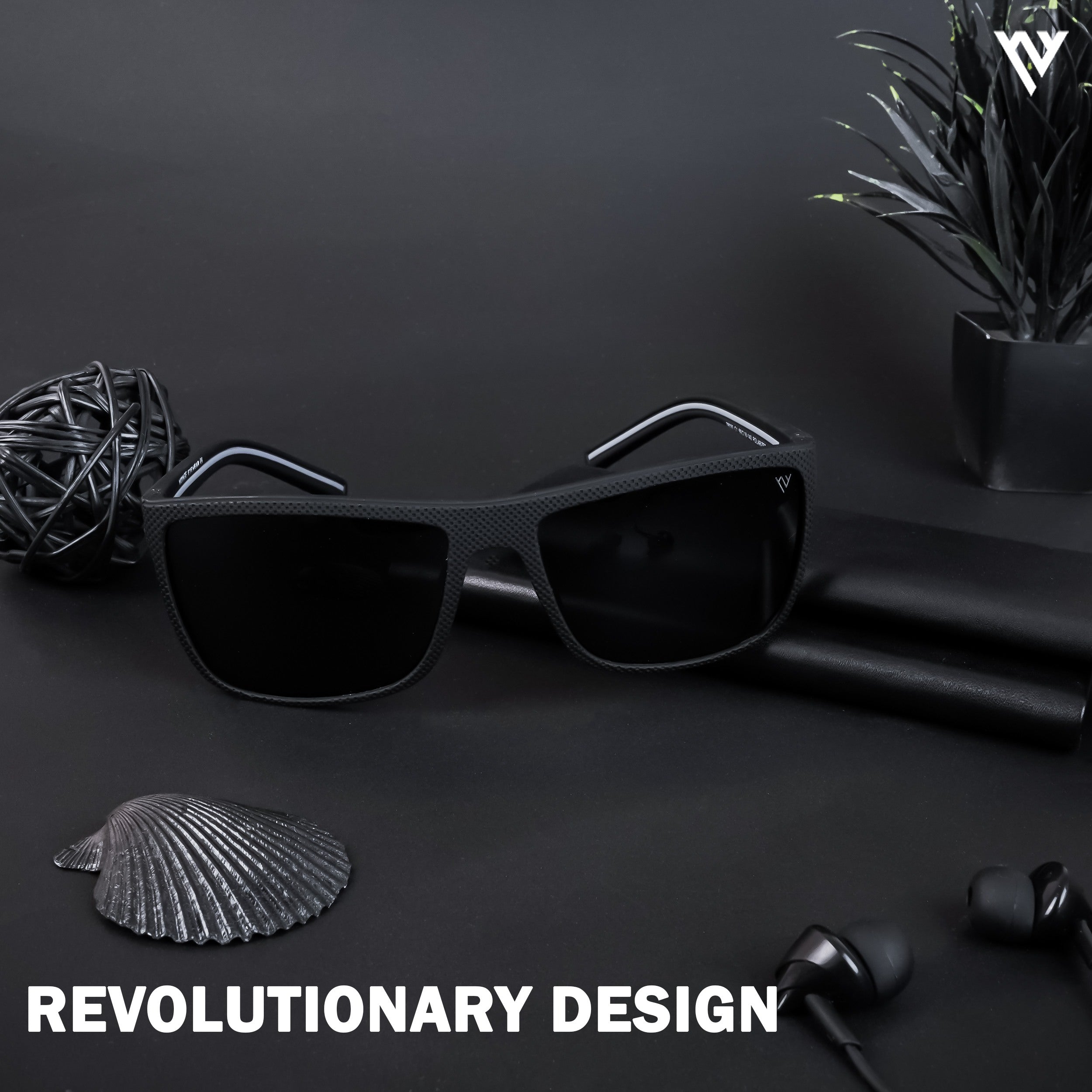 Voyage Exclusive Black Polarized Wayfarer Sunglasses for Men & Women (78030PMG4295)