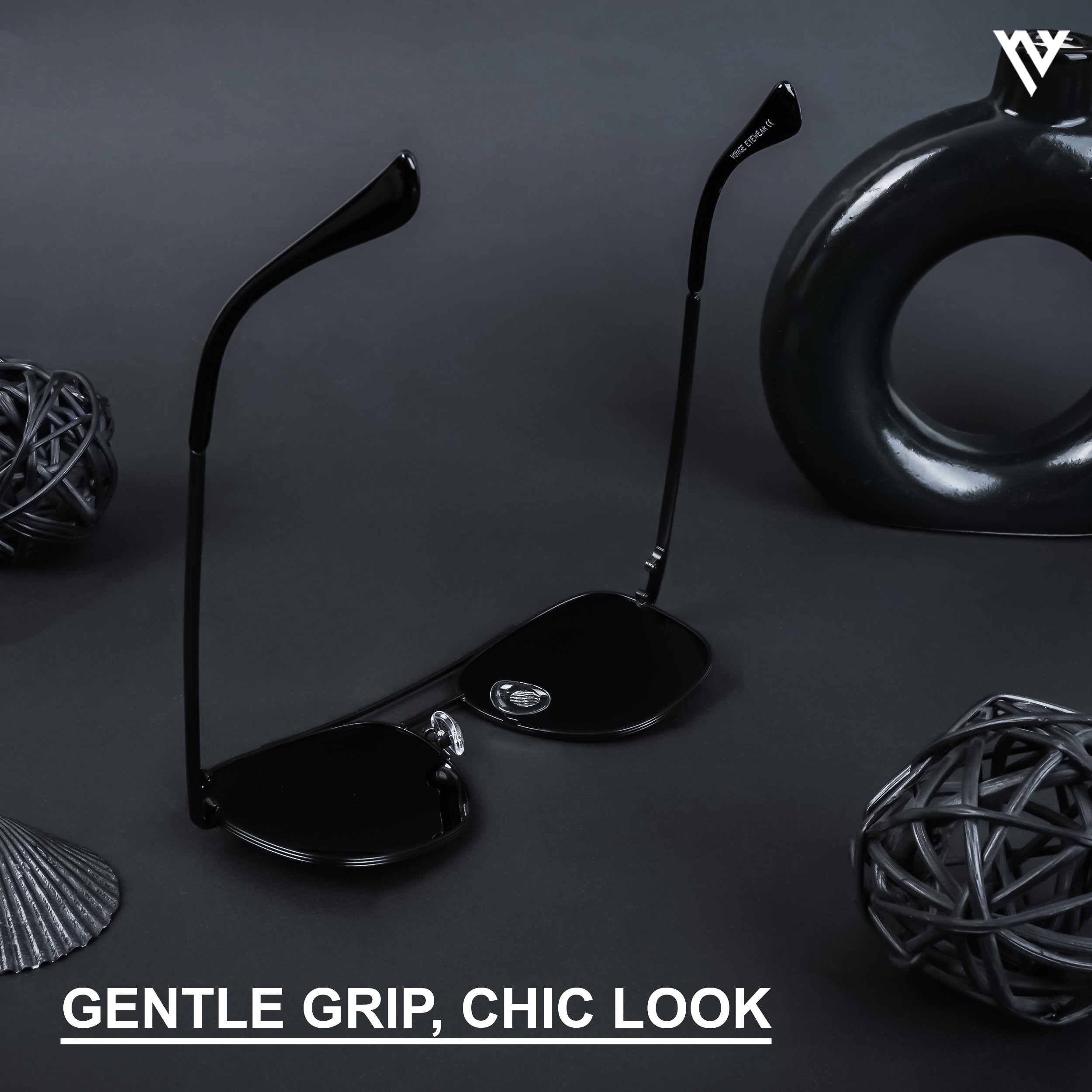 Voyage Exclusive Black Polarized Wayfarer Sunglasses for Men & Women - PMG4582