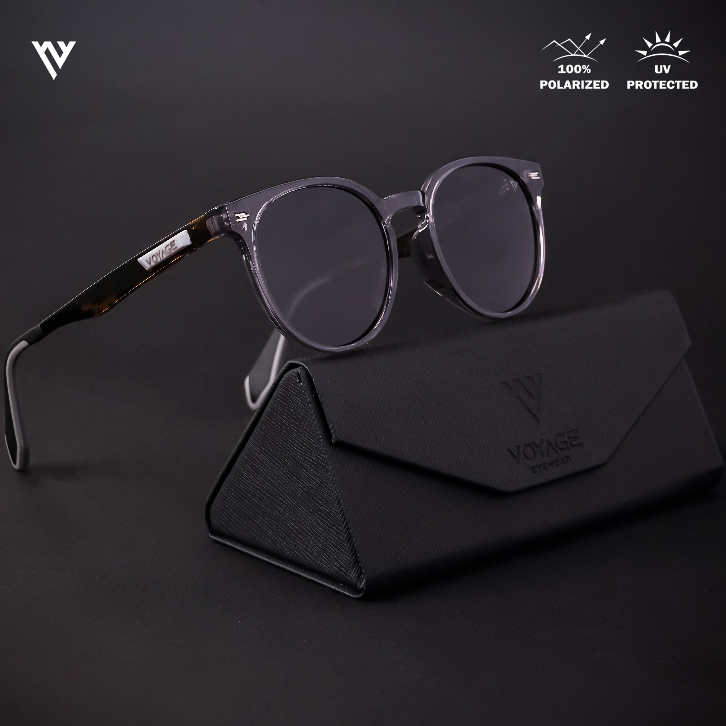 Active Grey Polarized Round Sunglasses - PMG4472