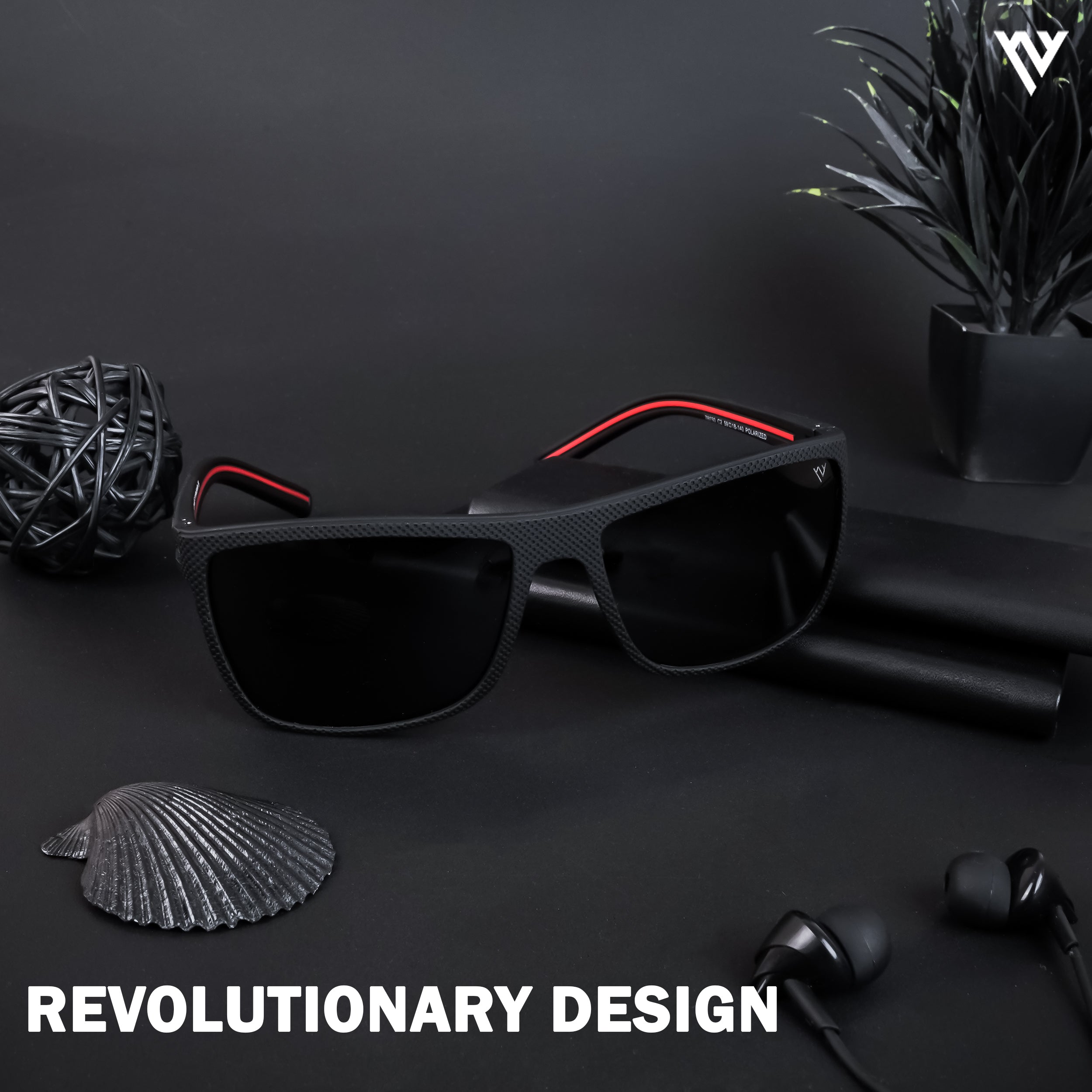 Black Polarized Wayfarer Sunglasses - PMG4293