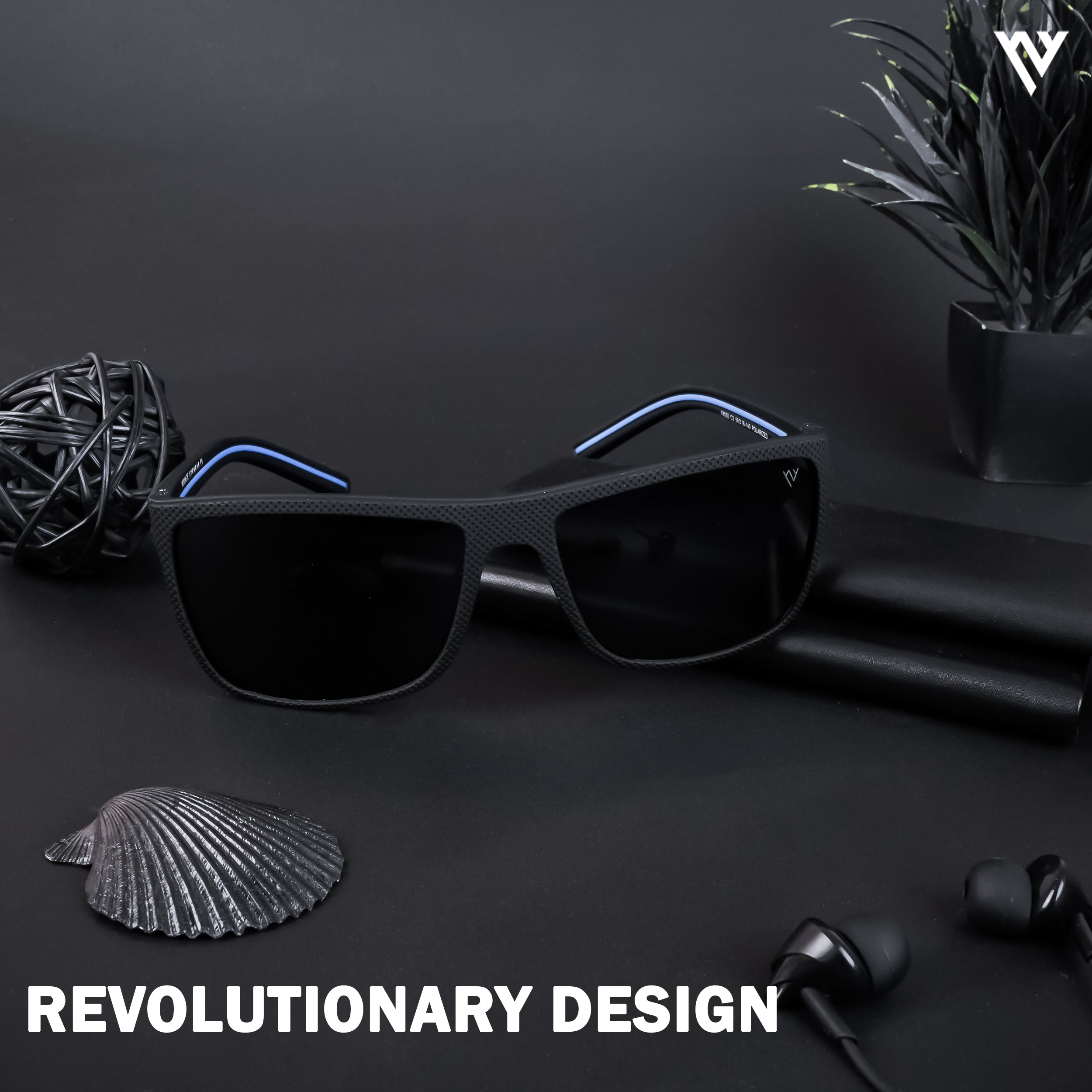 Voyage Exclusive Black Polarized Wayfarer Sunglasses for Men & Women (78030PMG4294)