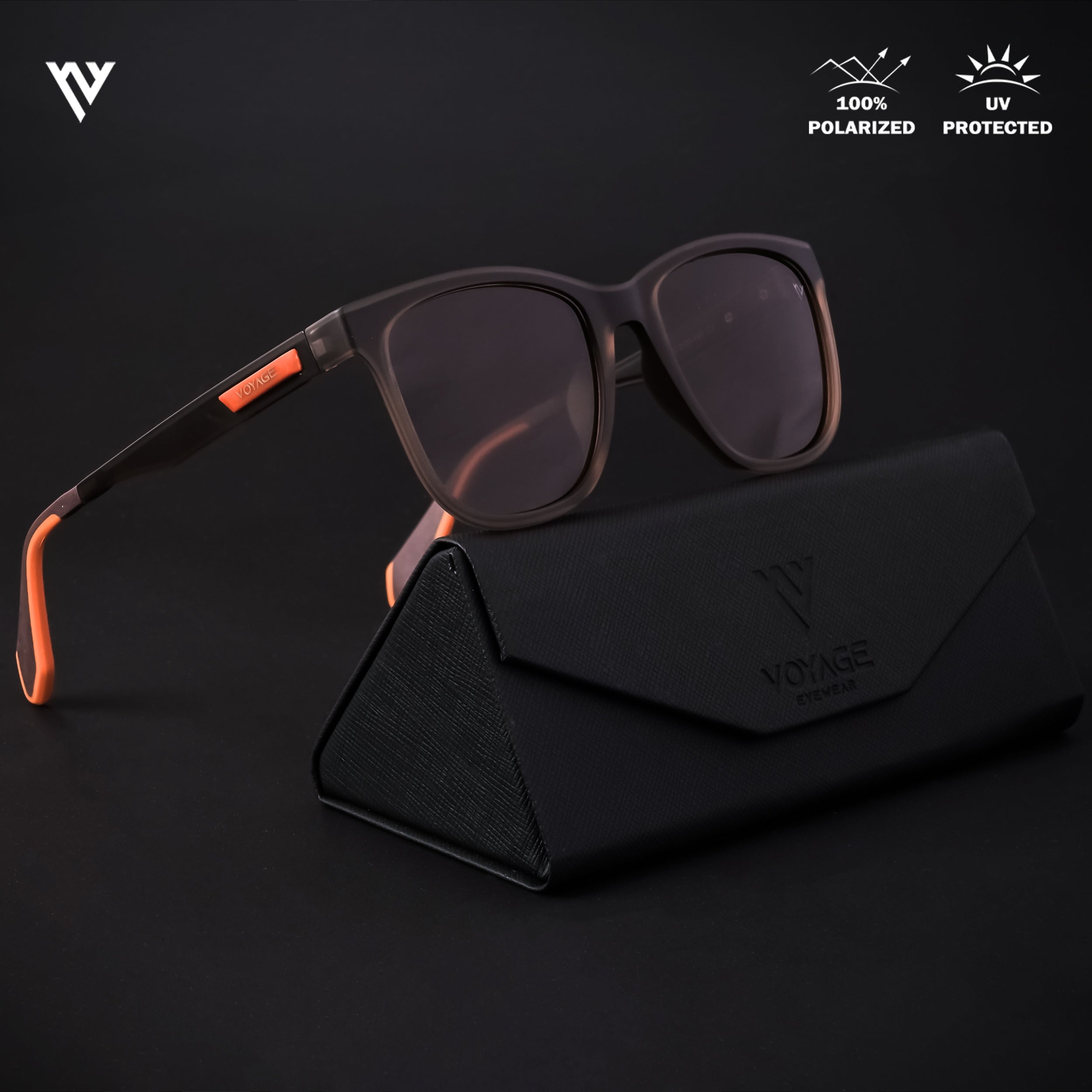 Voyage Active Brown Polarized Wayfarer Sunglasses for Men & Women - PMG4466