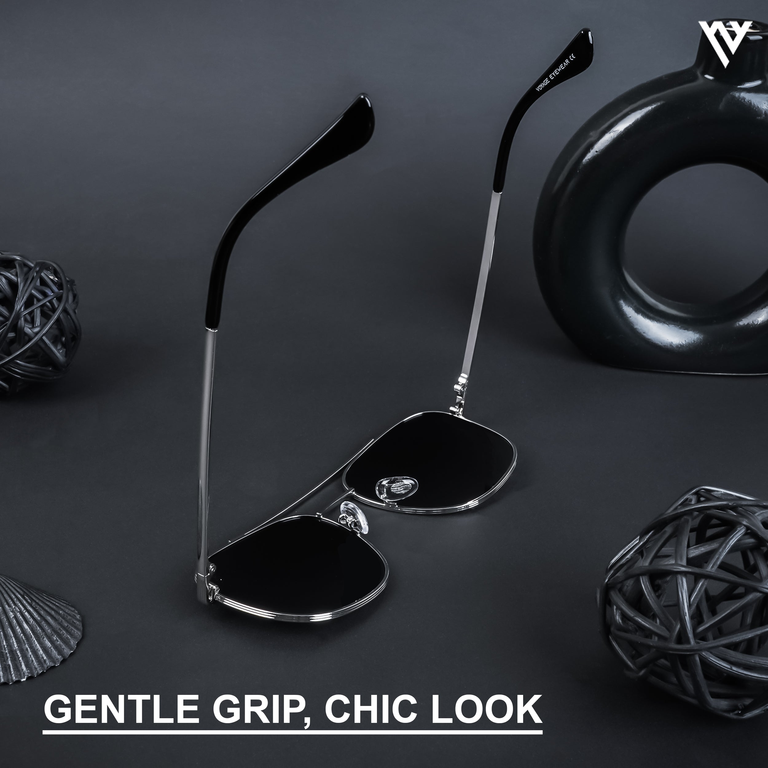 The Muse | Grey Polarized Wayfarer Sunglasses - PMG4583
