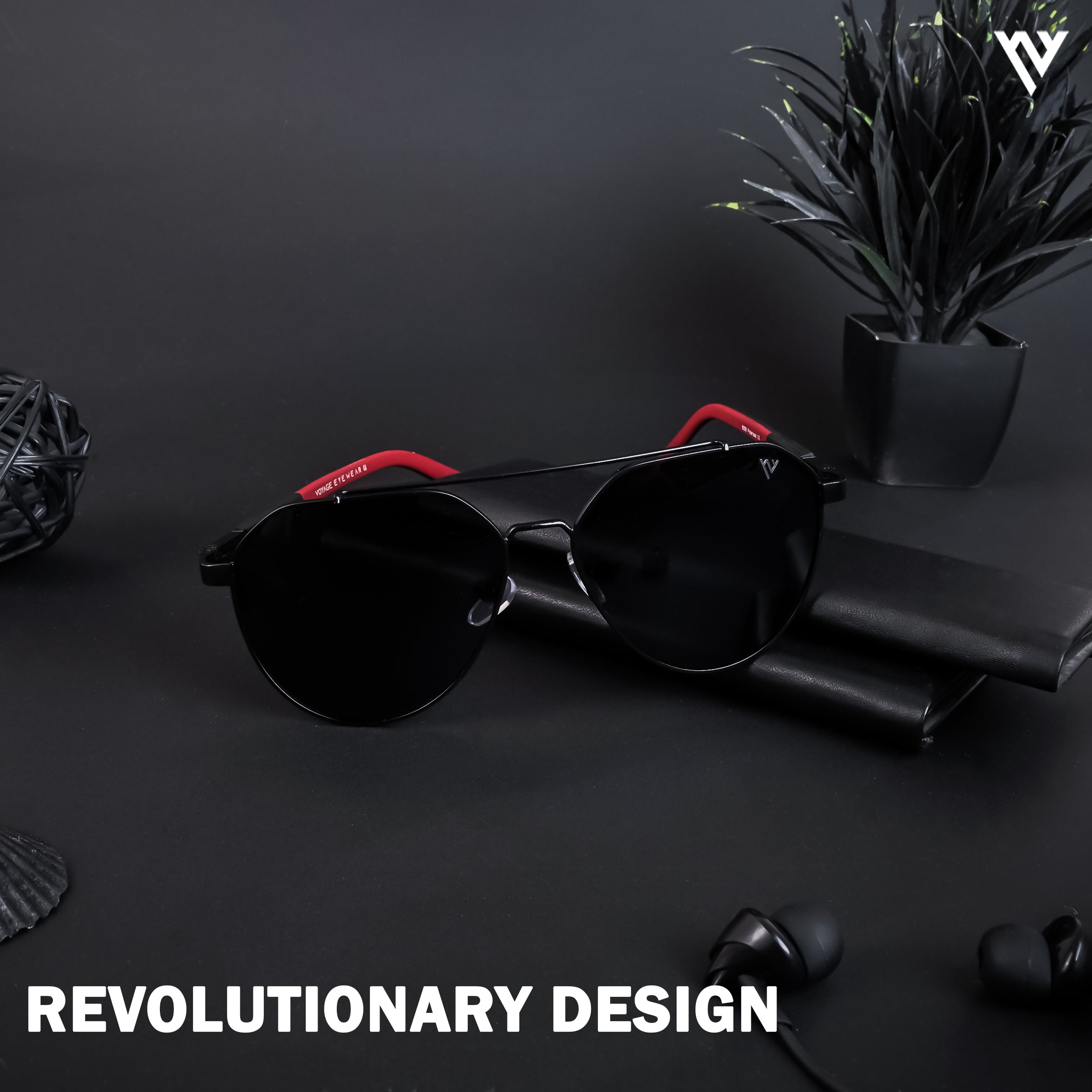 Black Polarized Aviator Sunglasses - PMG4286