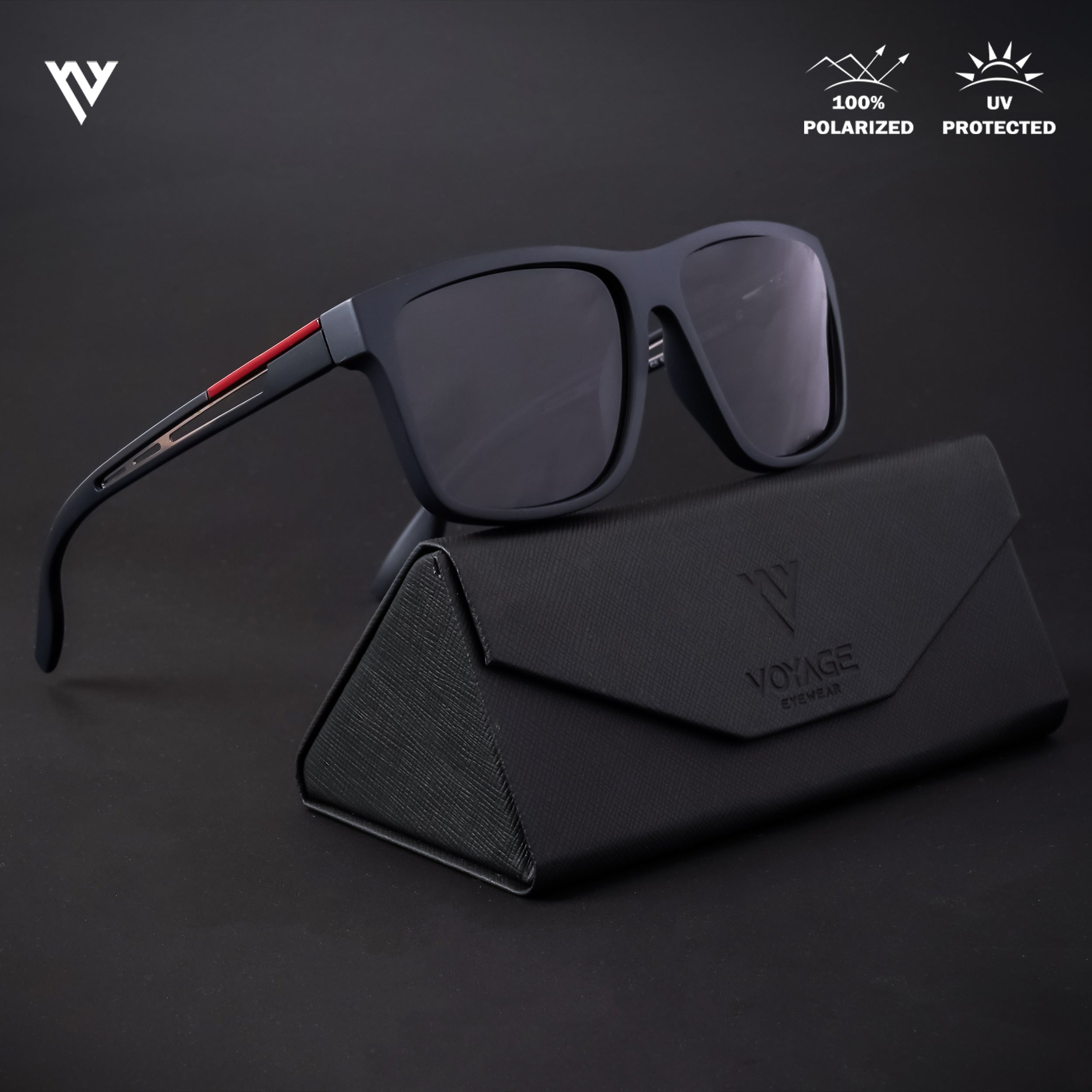 Navy Blue Polarized Wayfarer Sunglasses - PMG4308