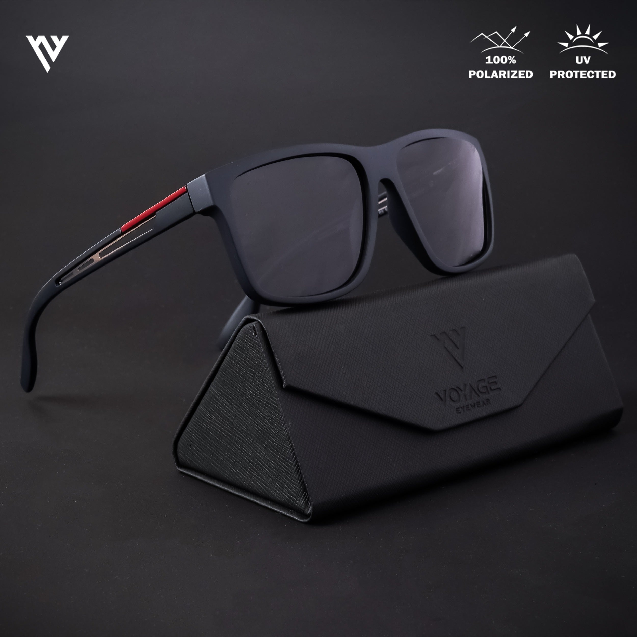 Voyage Exclusive Navy Blue Polarized Wayfarer Sunglasses for Men & Women - PMG4308