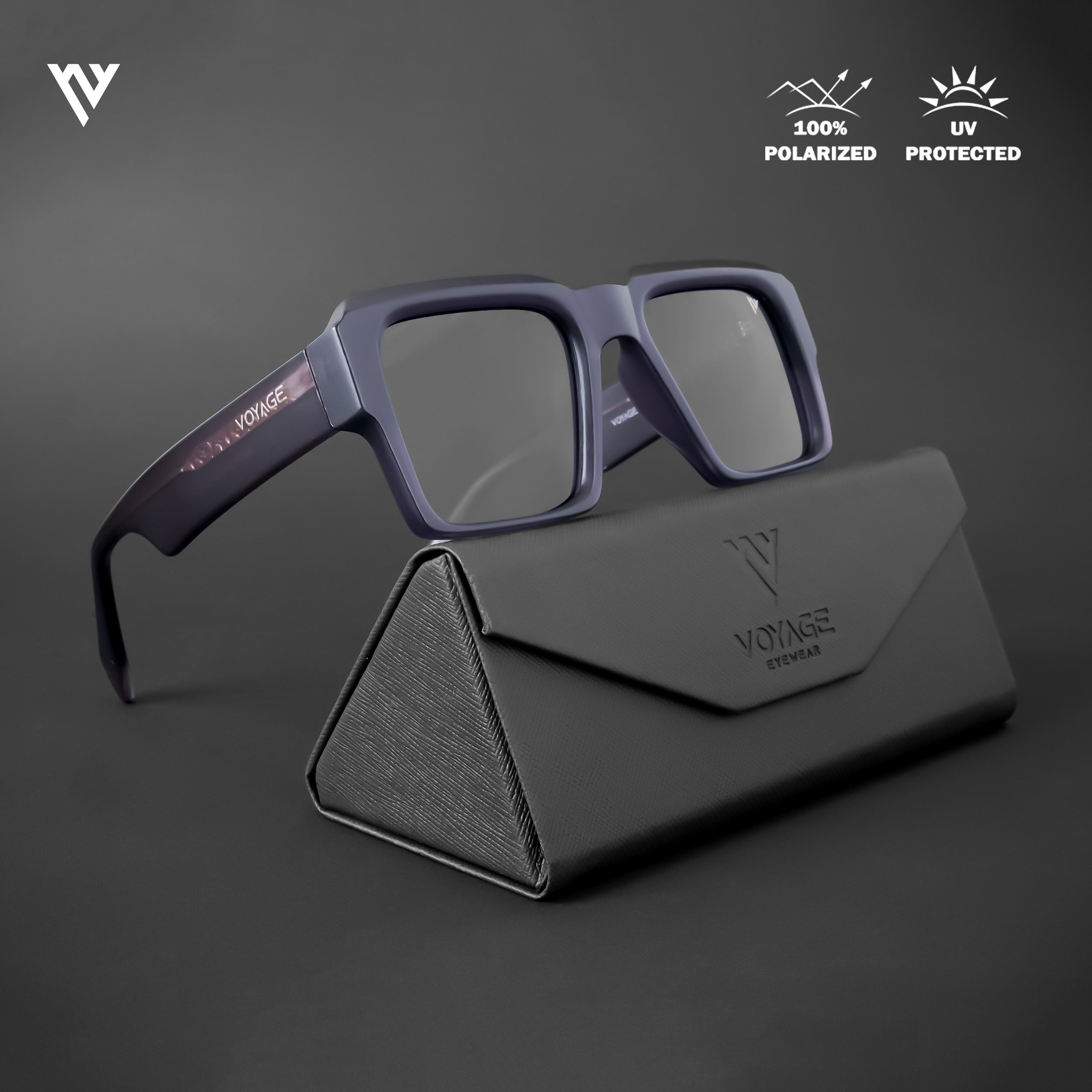 Voyage Exclusive Grey Polarized Wayfarer Sunglasses for Men & Women - PMG4753