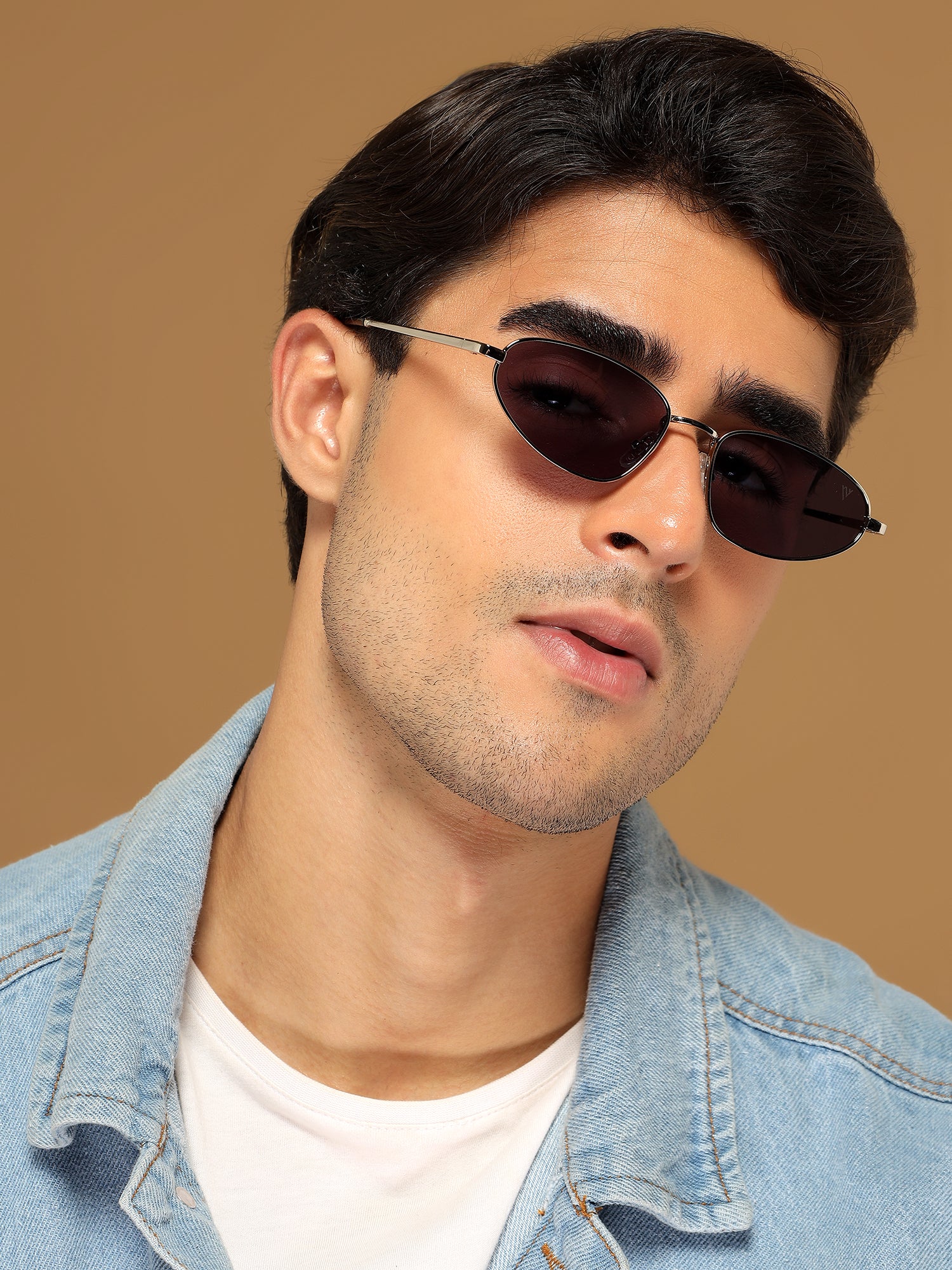 Oval Sunglasses for Men & Women (Grey Lens | Silver Frame - MG7145)