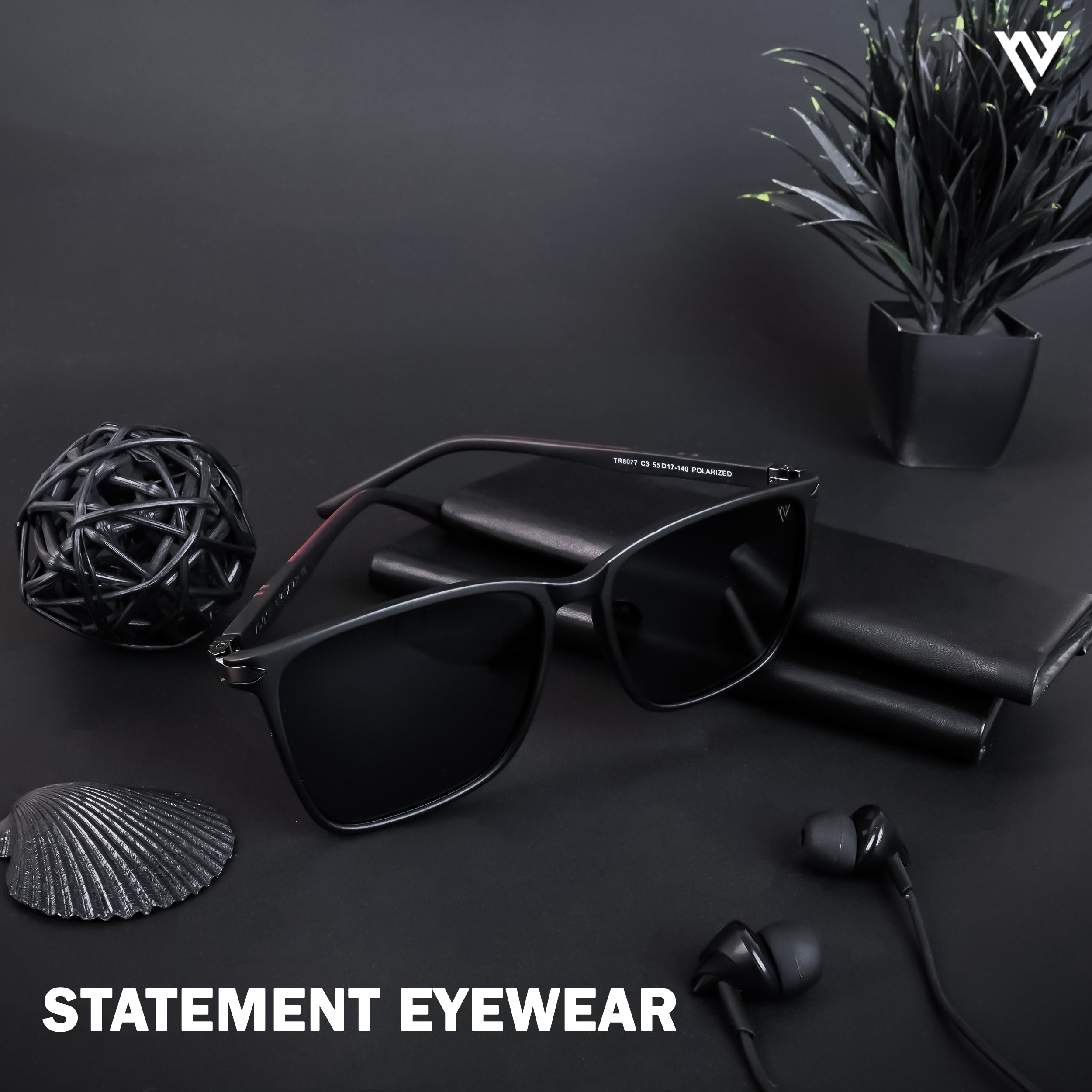 Voyage Exclusive Matt Black Polarized Wayfarer Sunglasses for Men & Women - PMG4486