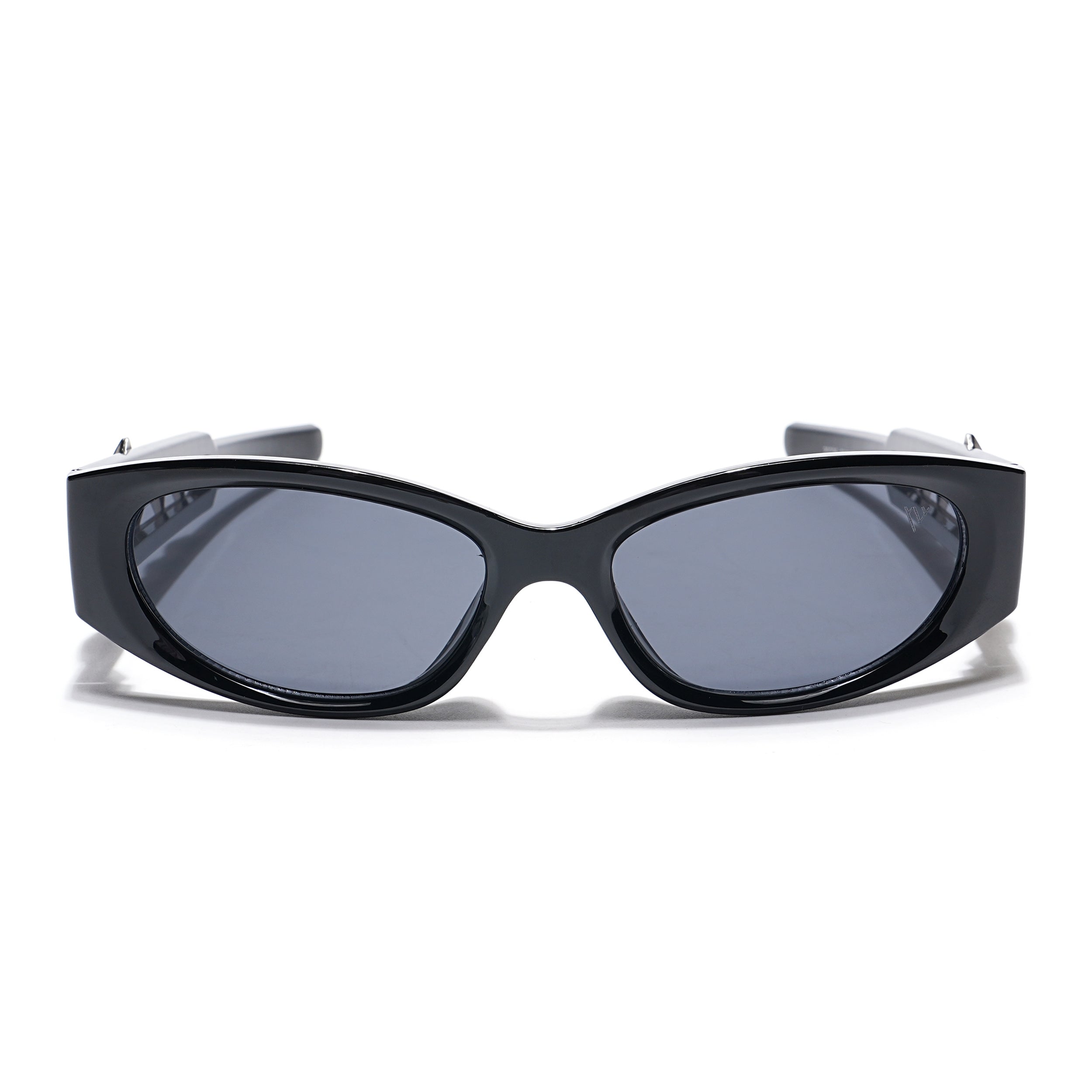 Oval Sunglasses (Black Lens | Shine Black Frame - MG5548)